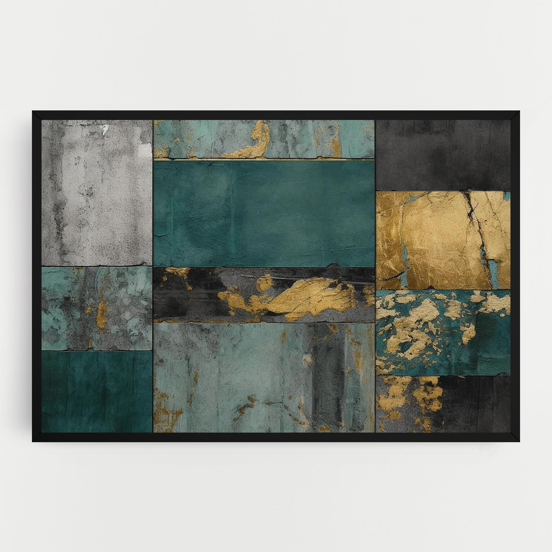 Leinwandbild Golden Green Painting mockup 0