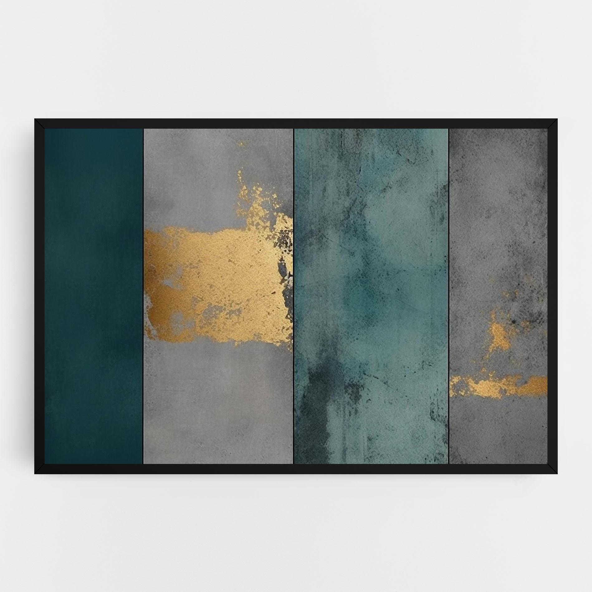 Leinwandbild Green Colors With Gold mockup 0