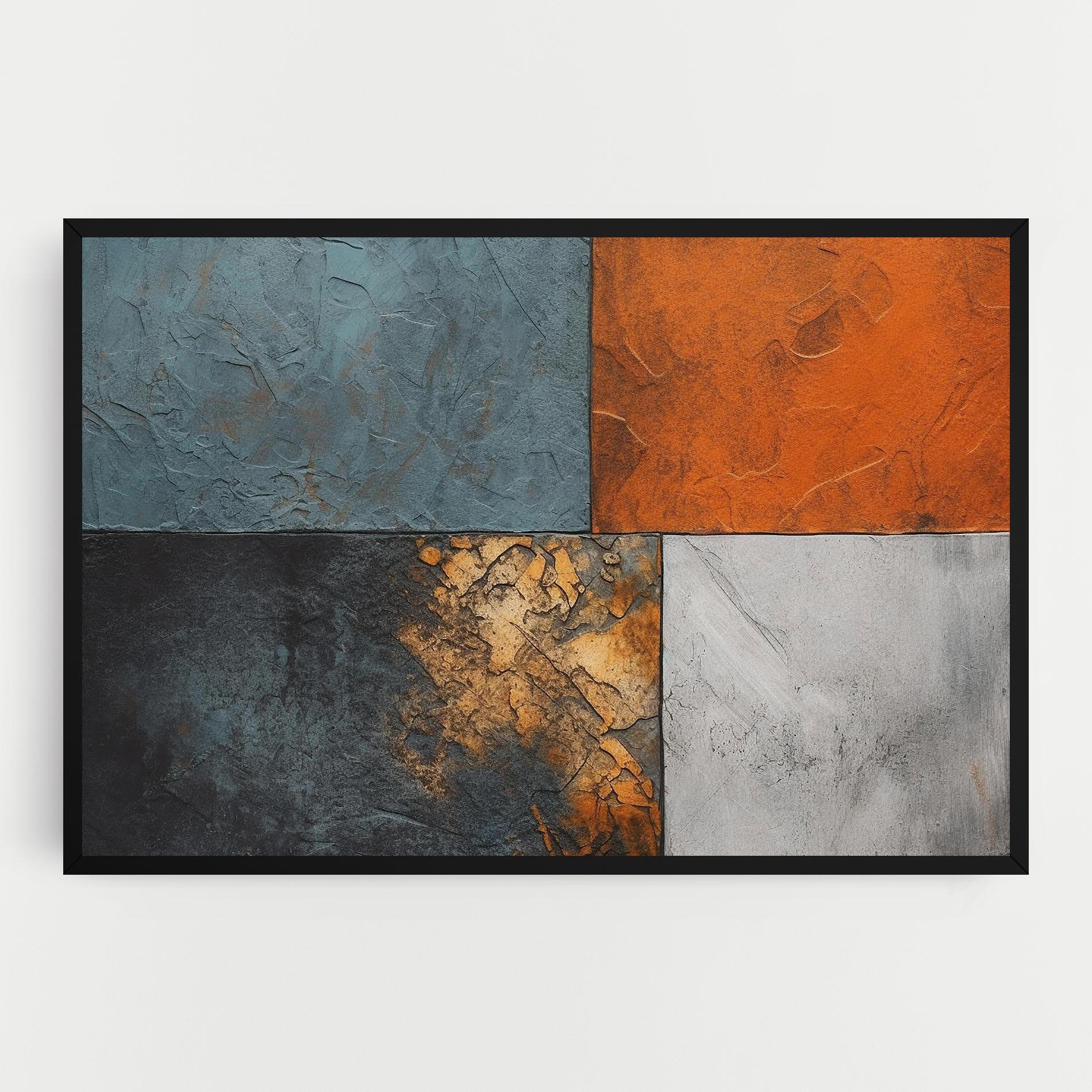 Leinwandbild White Square With Gold mockup 0