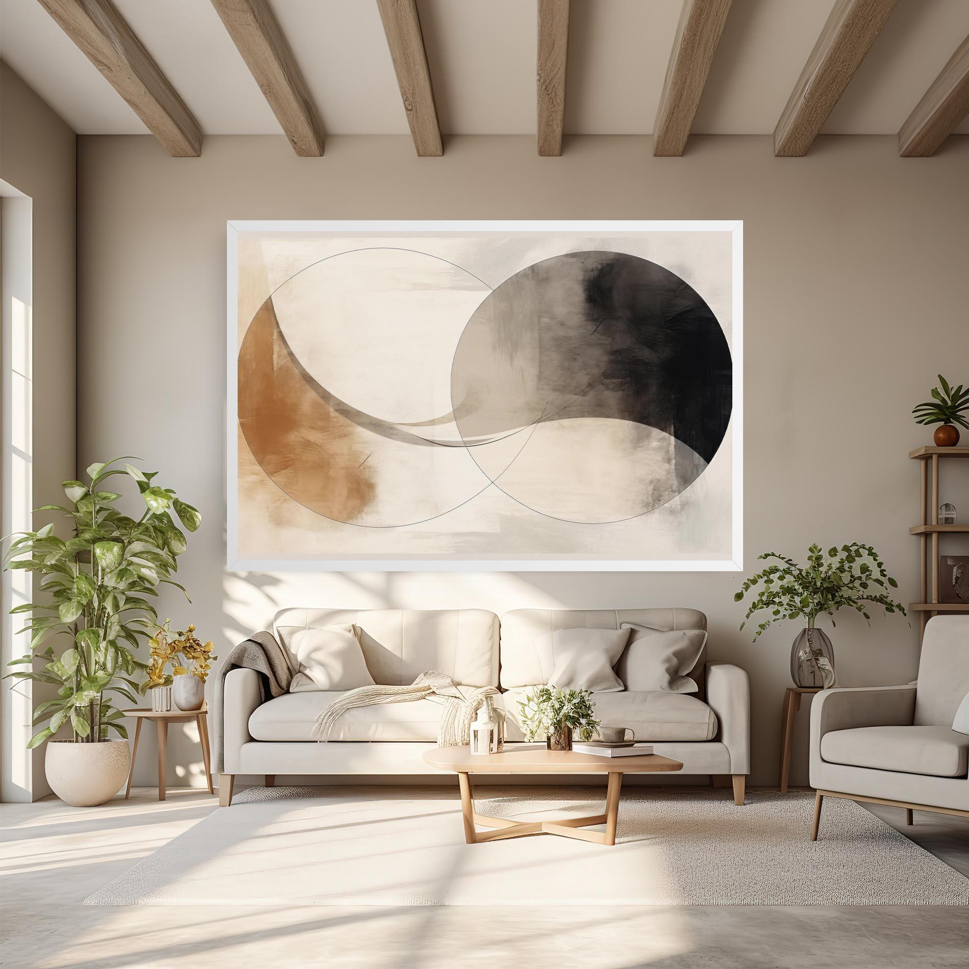 Leinwandbild Abstract Circle Painting mockup 6