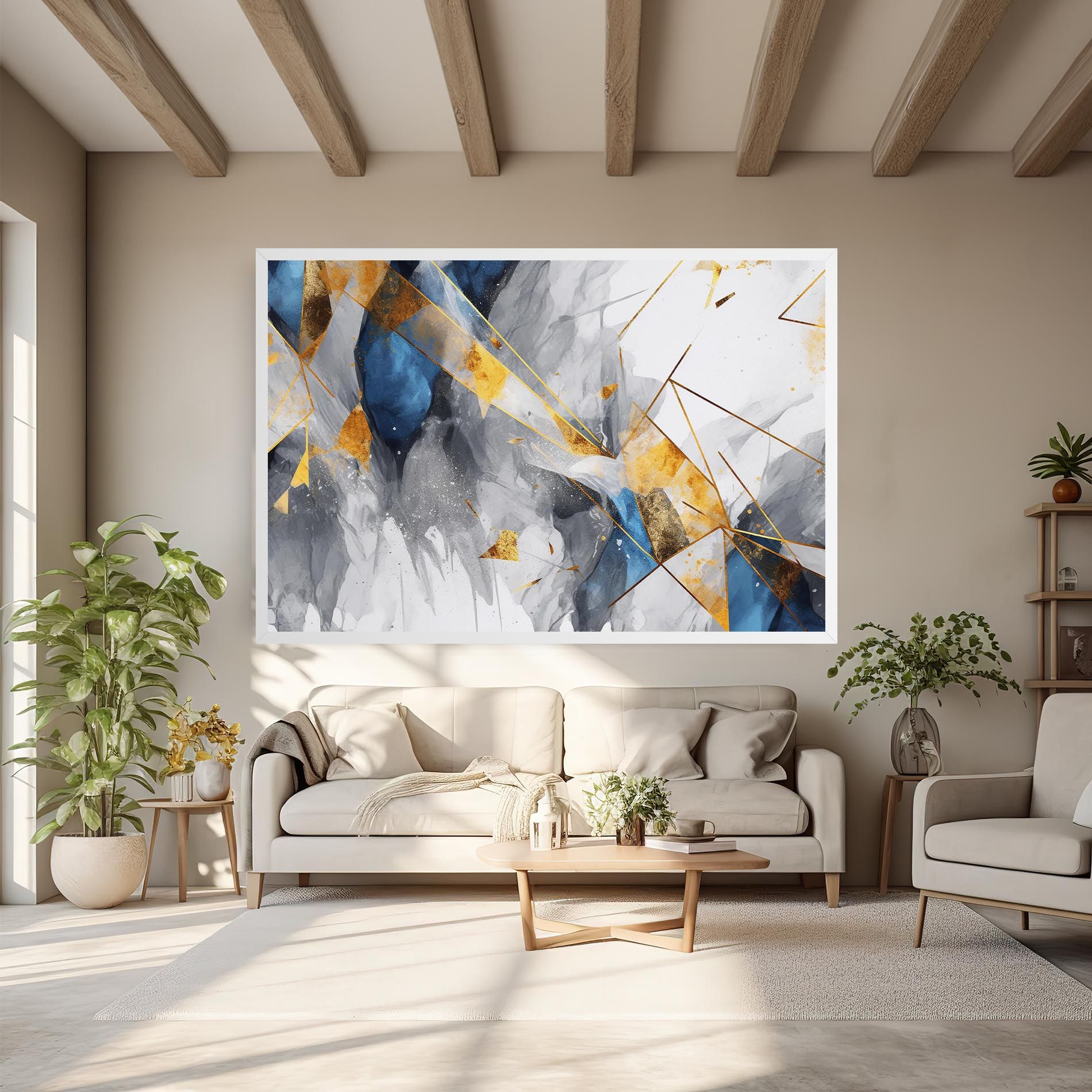 Abstract Gold Blue Pattern mockup 6