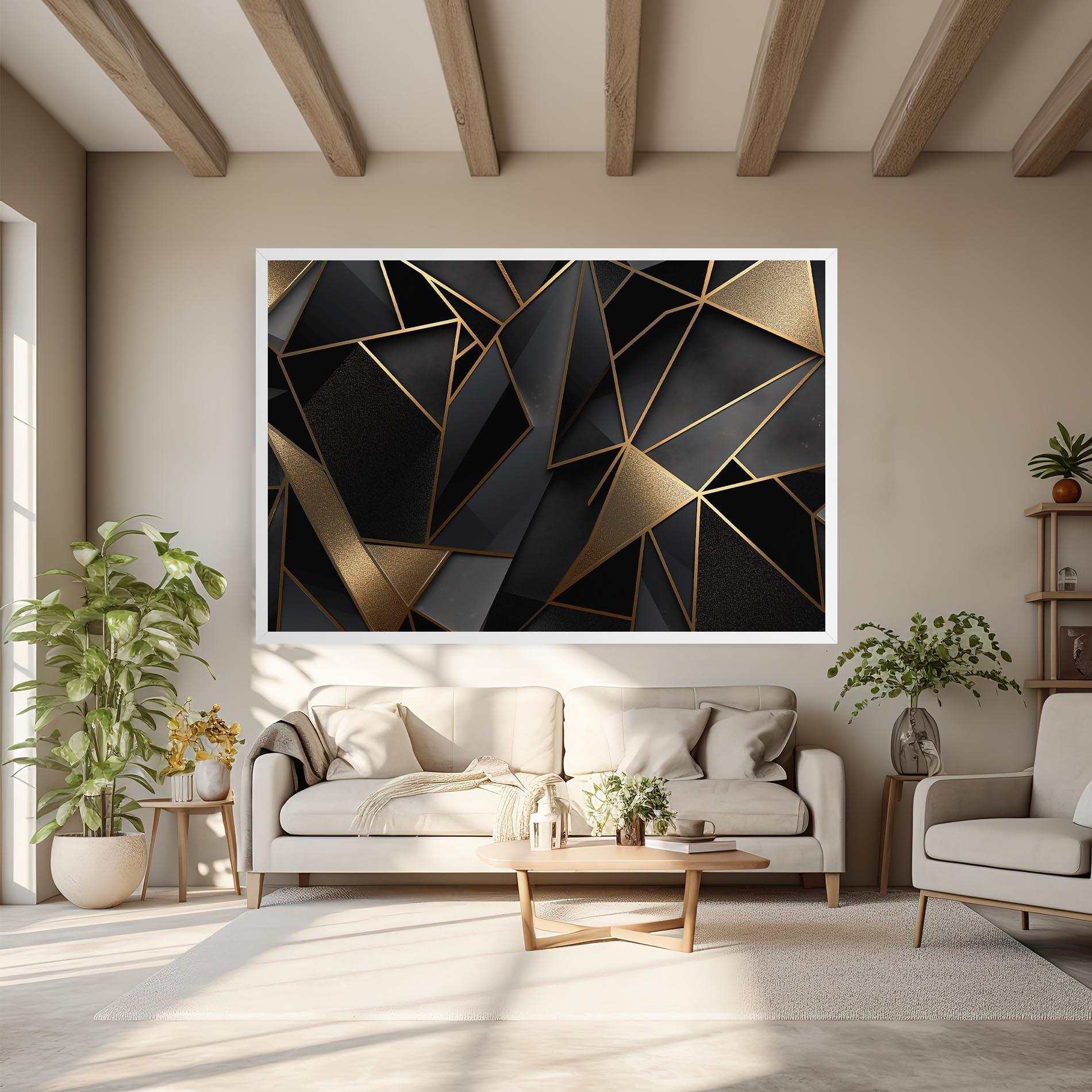 Leinwandbild Abstract Golden Art mockup 6
