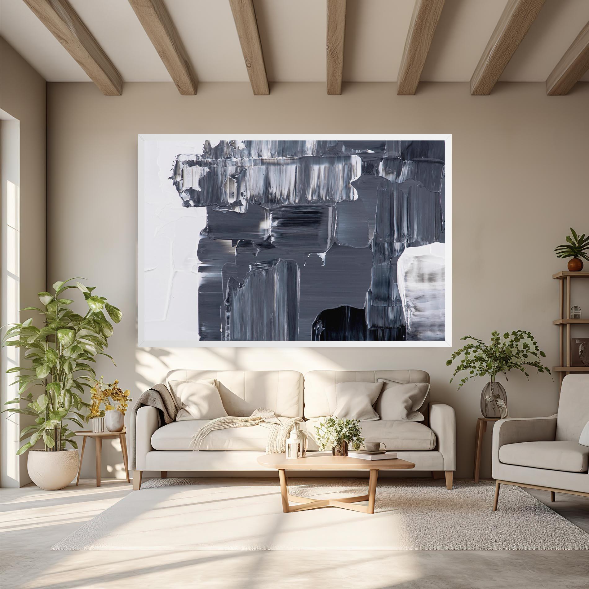 Leinwandbild Black Acrylic Painting mockup 6