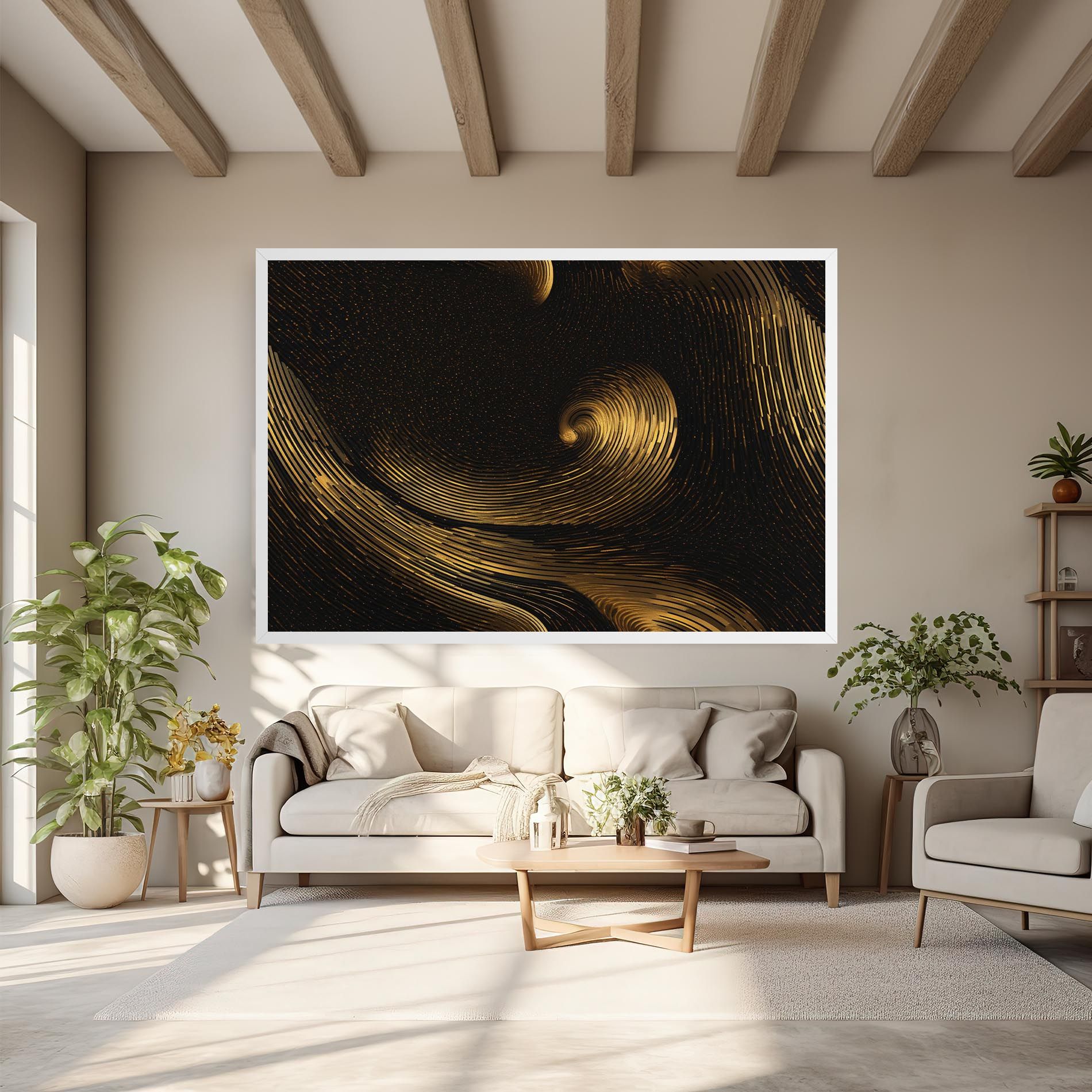 Black Painting With Gold mockup 6