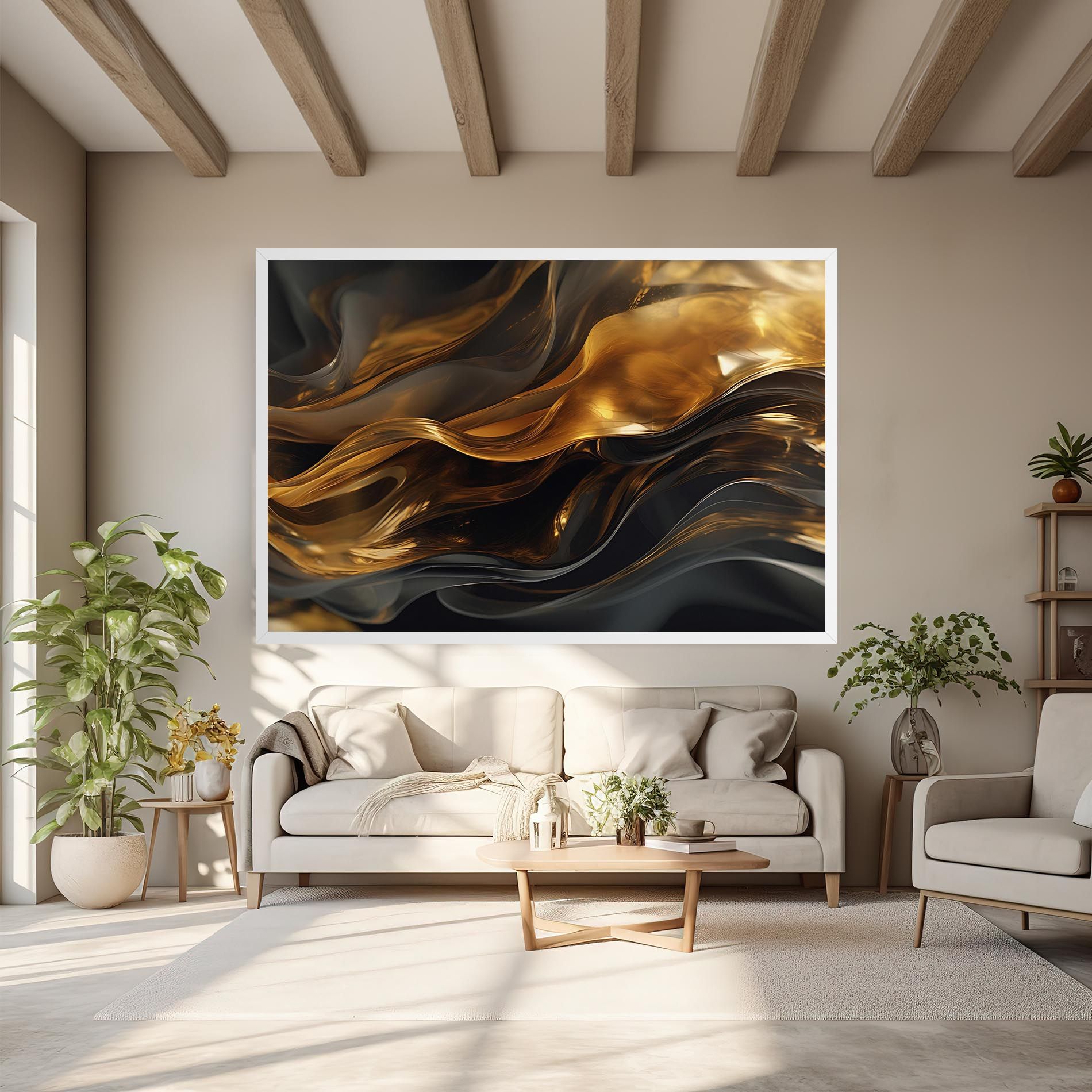 Gold With Black Wave mockup 6