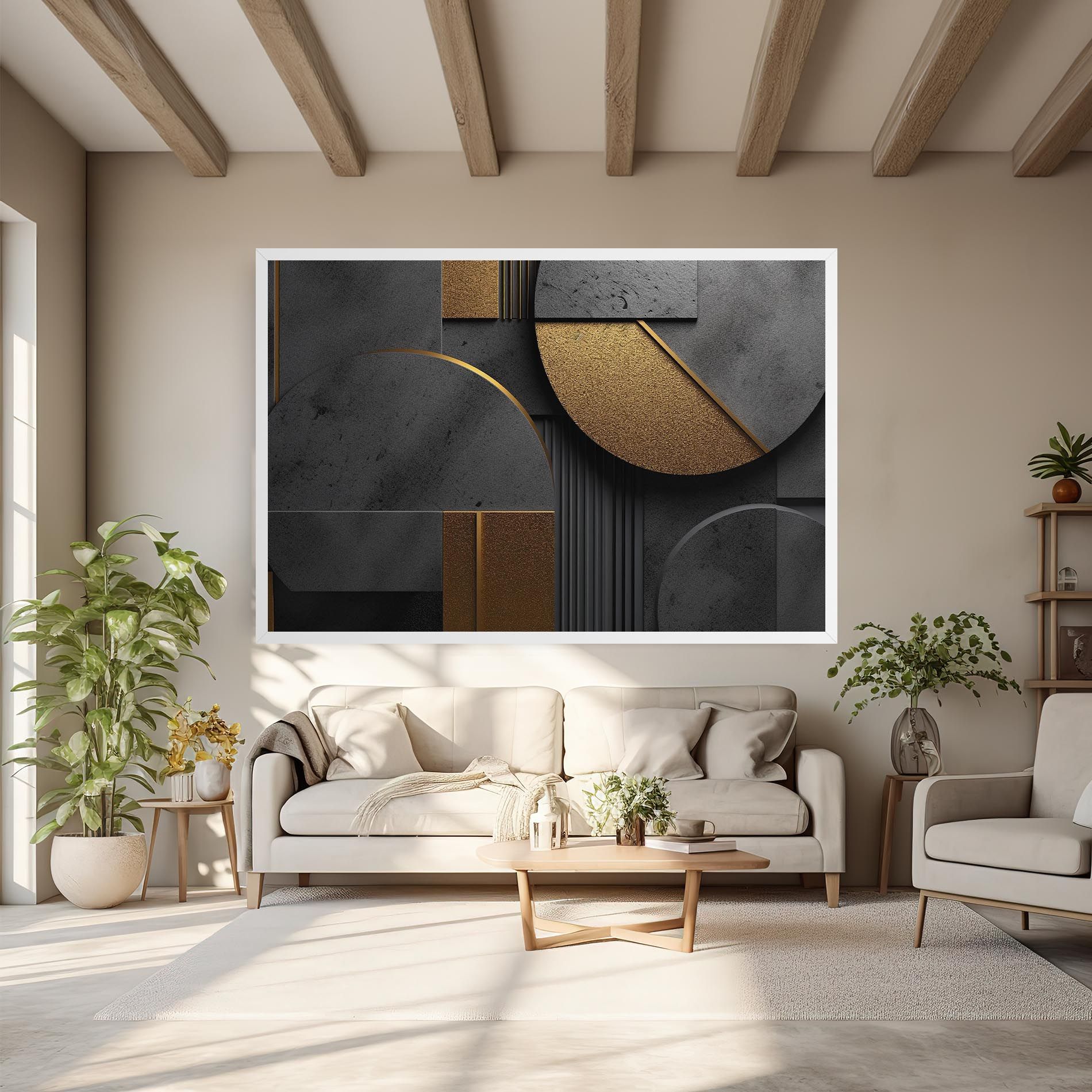 Gold With Grey Circle mockup 6