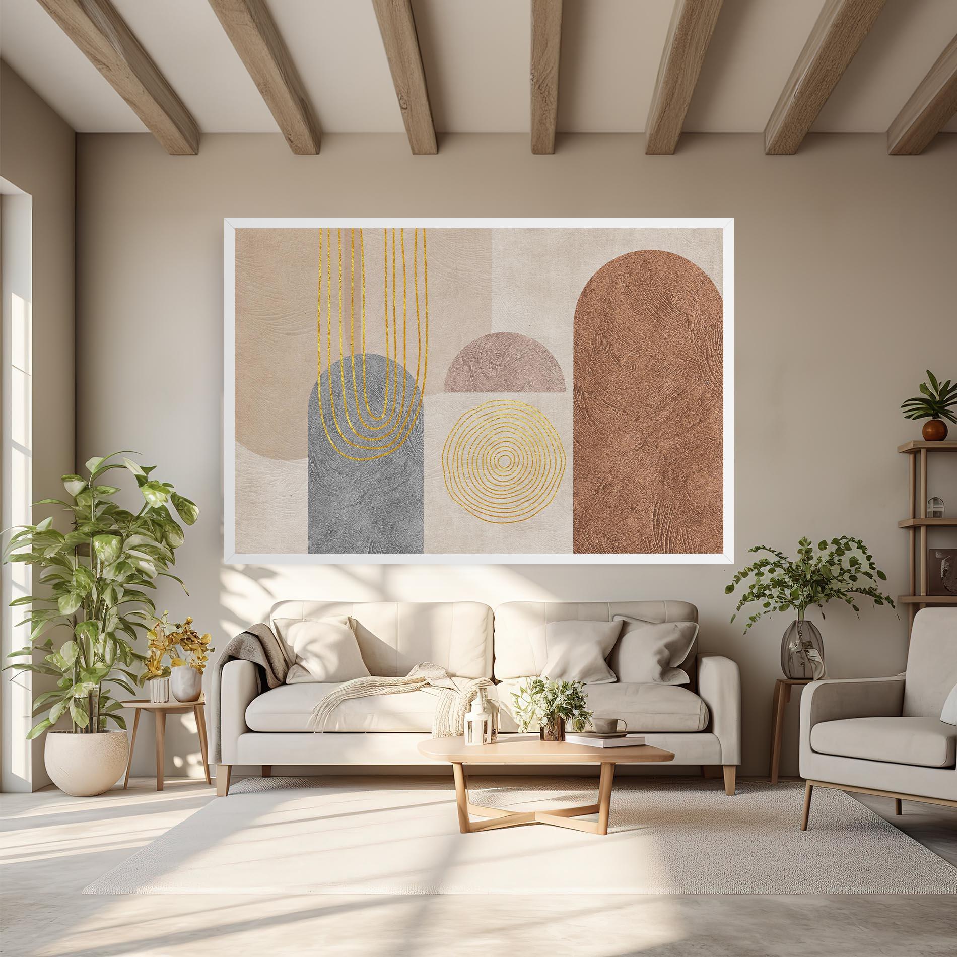 Leinwandbild Gray Orange Painting mockup 6