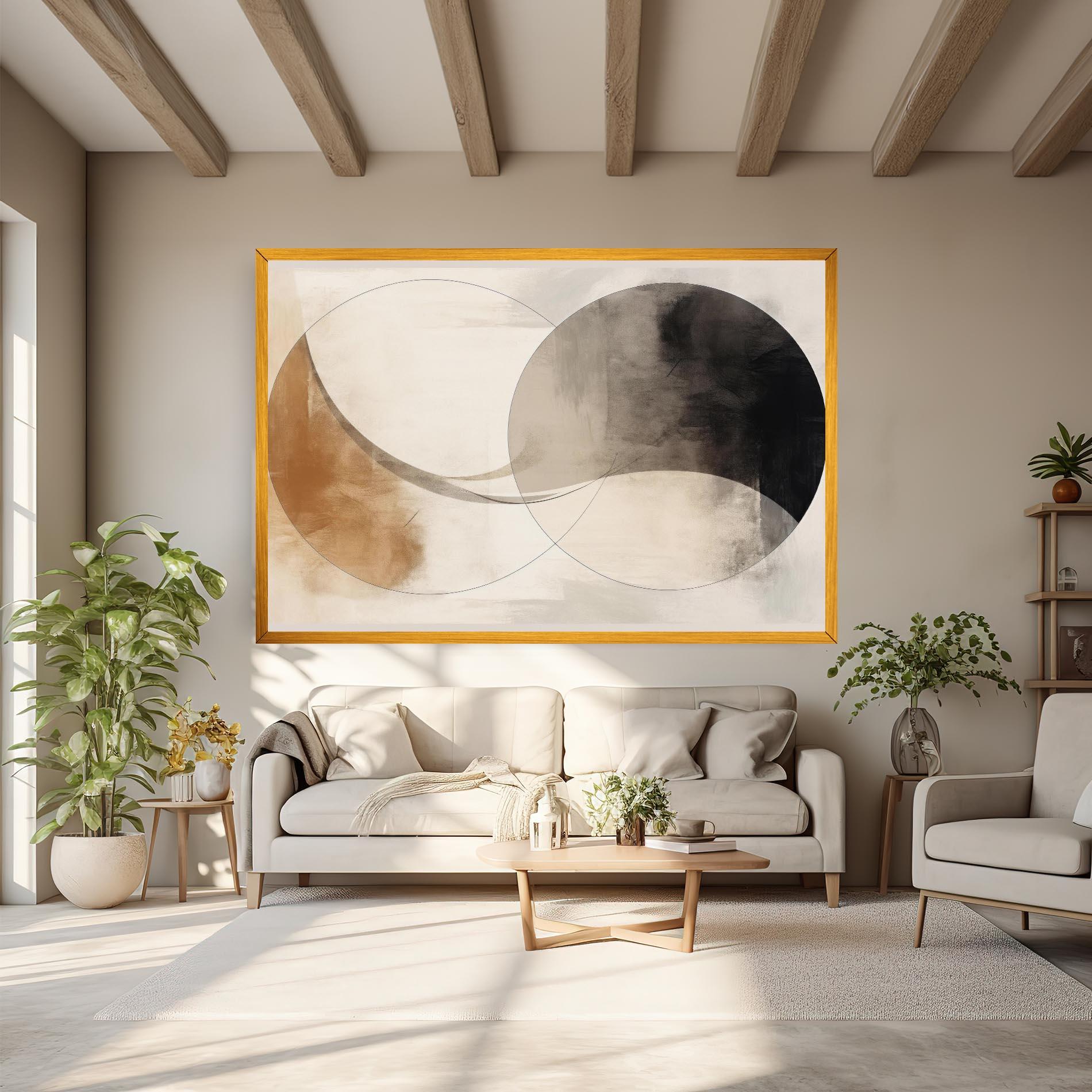 Leinwandbild Abstract Circle Painting mockup 6
