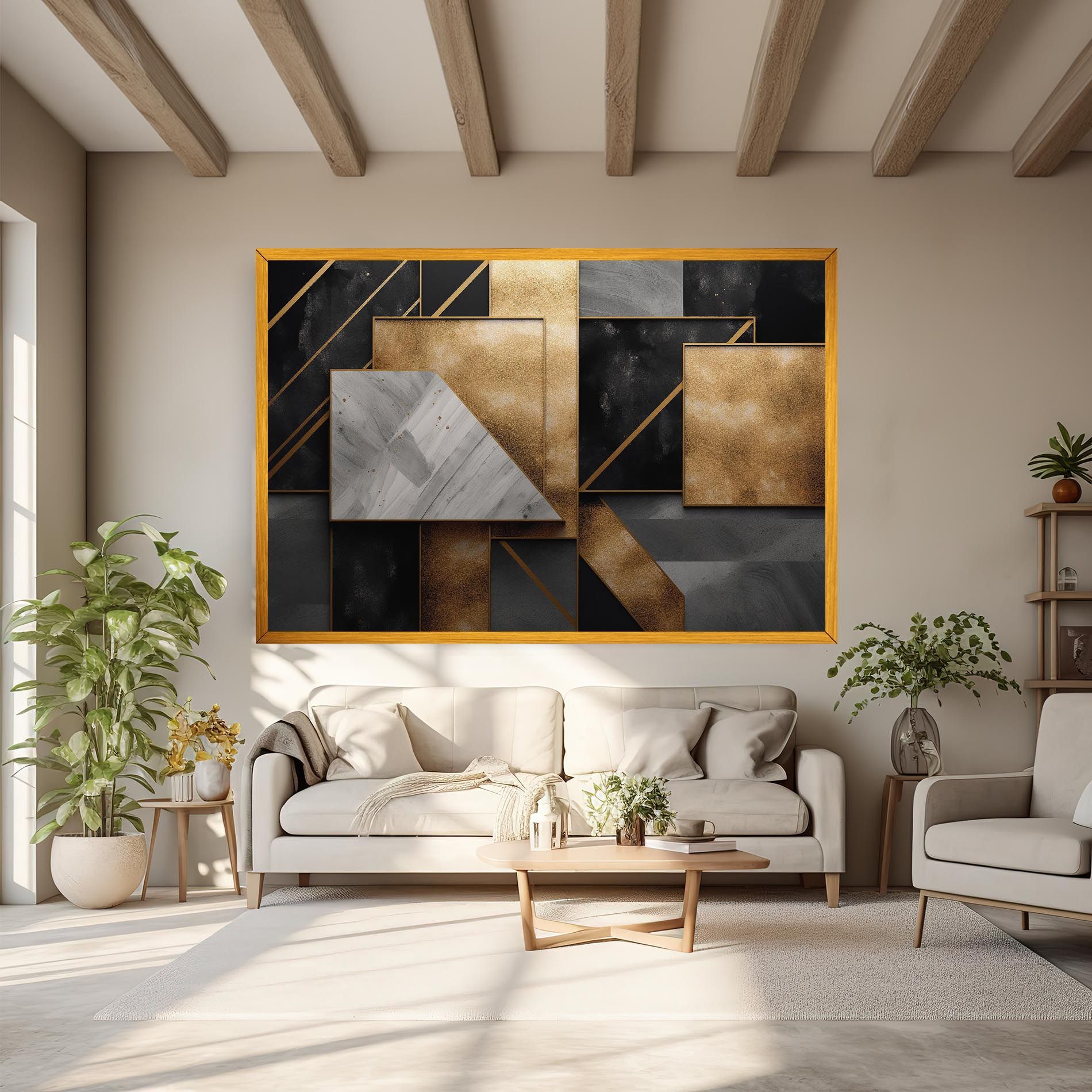 Abstract Gold Square mockup 6