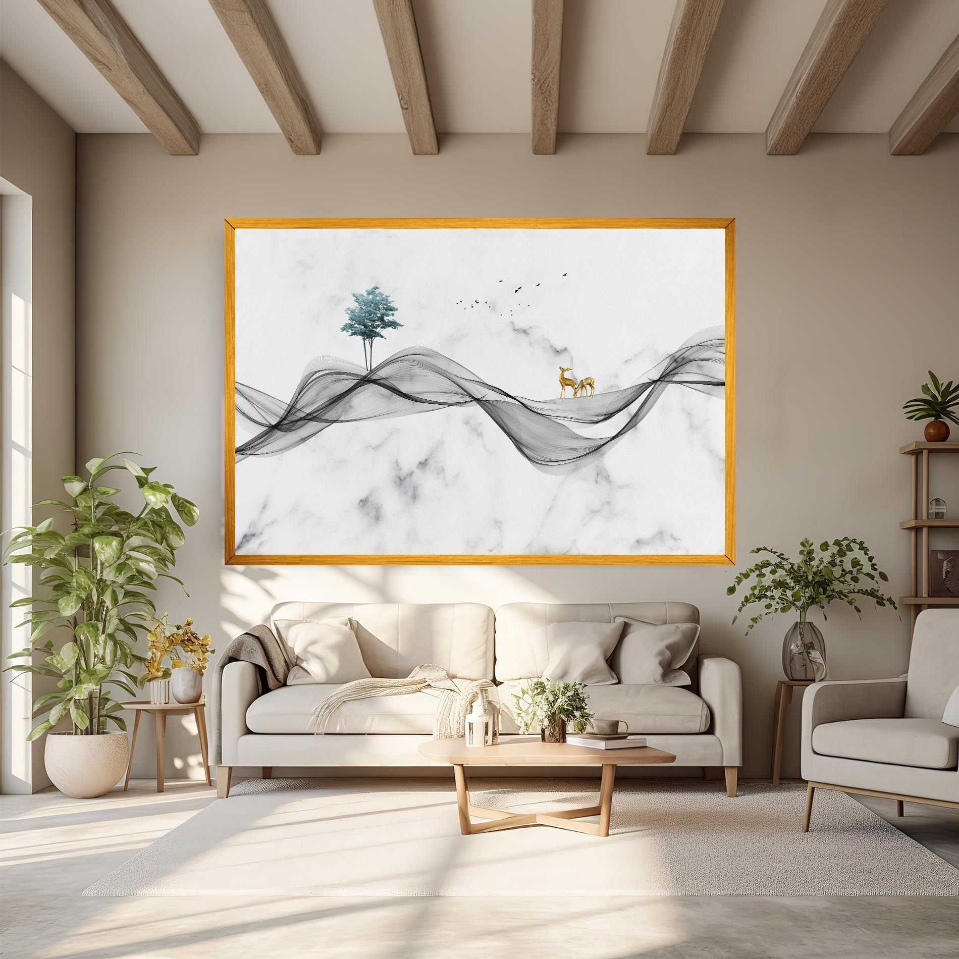 Abstract Golden Landscape 1 mockup 6