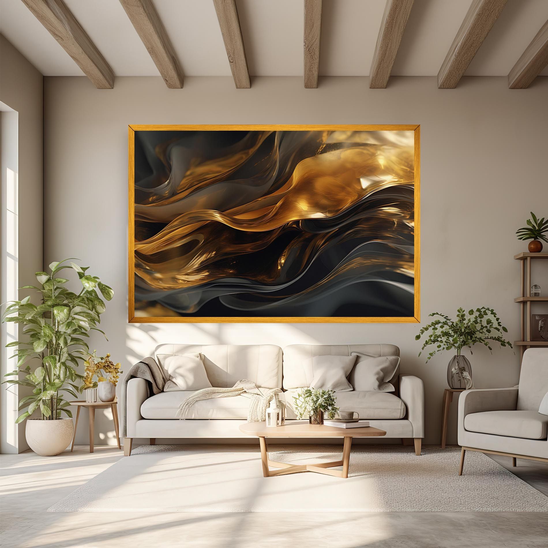 Gold With Black Wave mockup 6