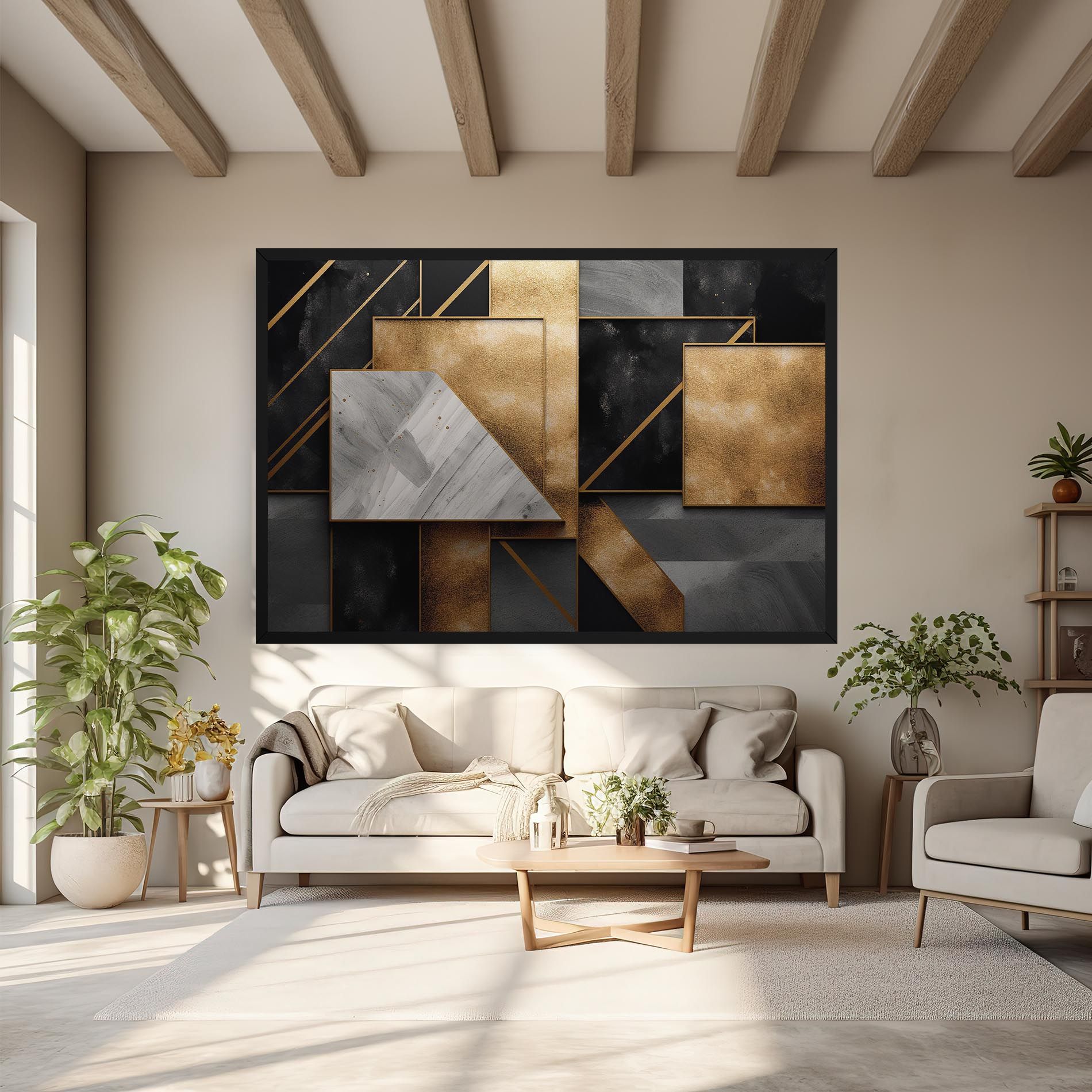 Abstract Gold Square mockup 6