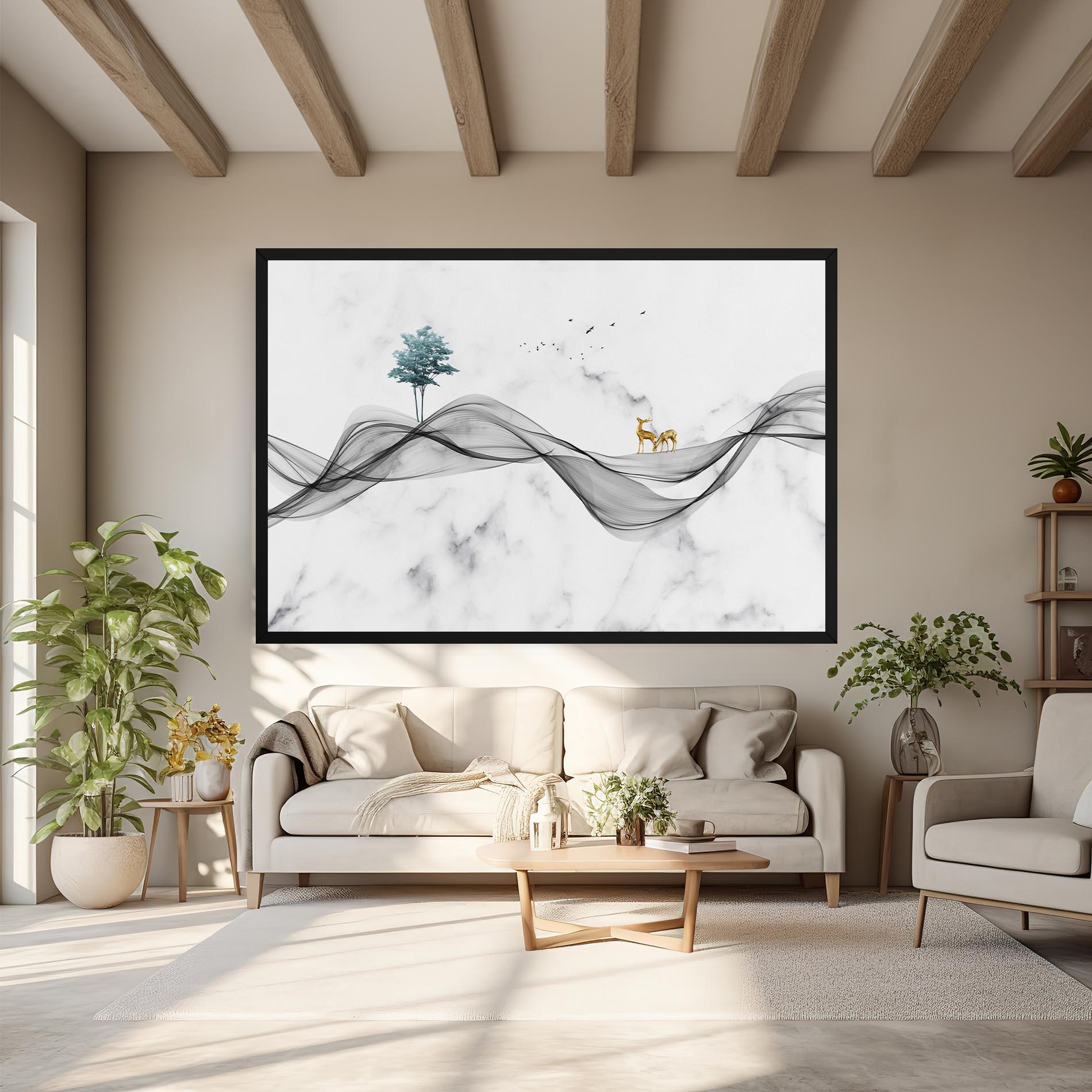 Leinwandbild Abstract Golden Landscape 1 mockup 6