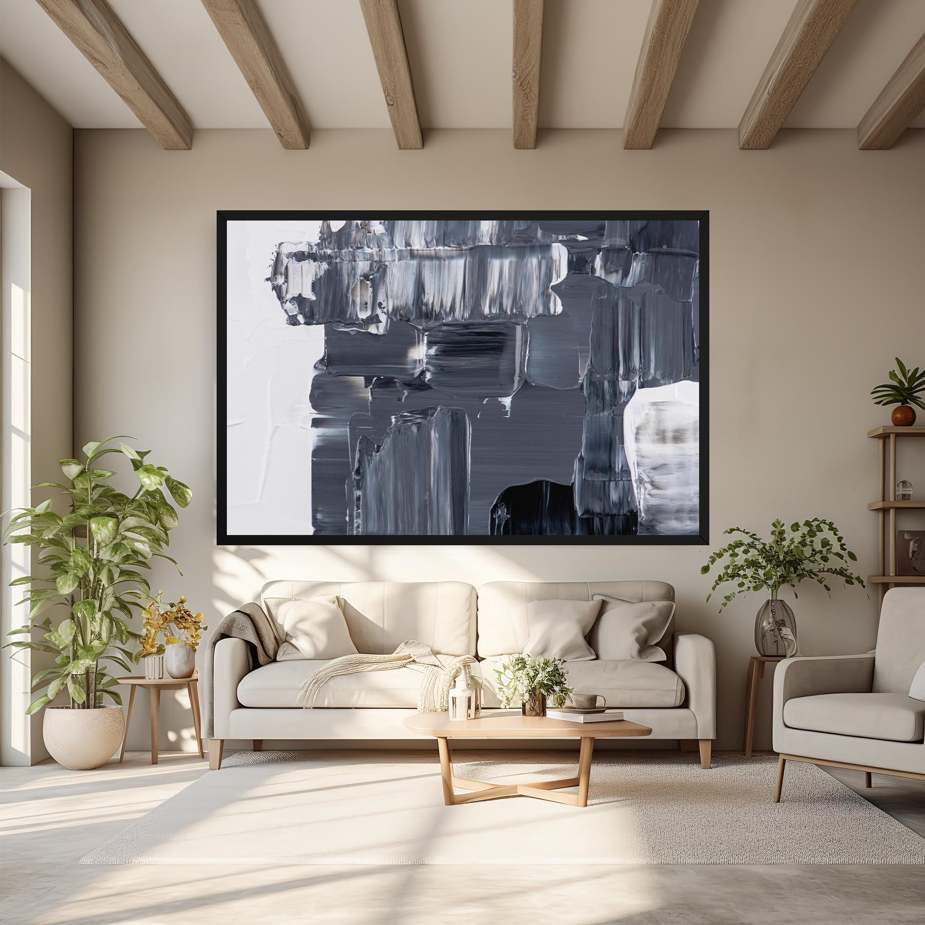 Leinwandbild Black Acrylic Painting mockup 6