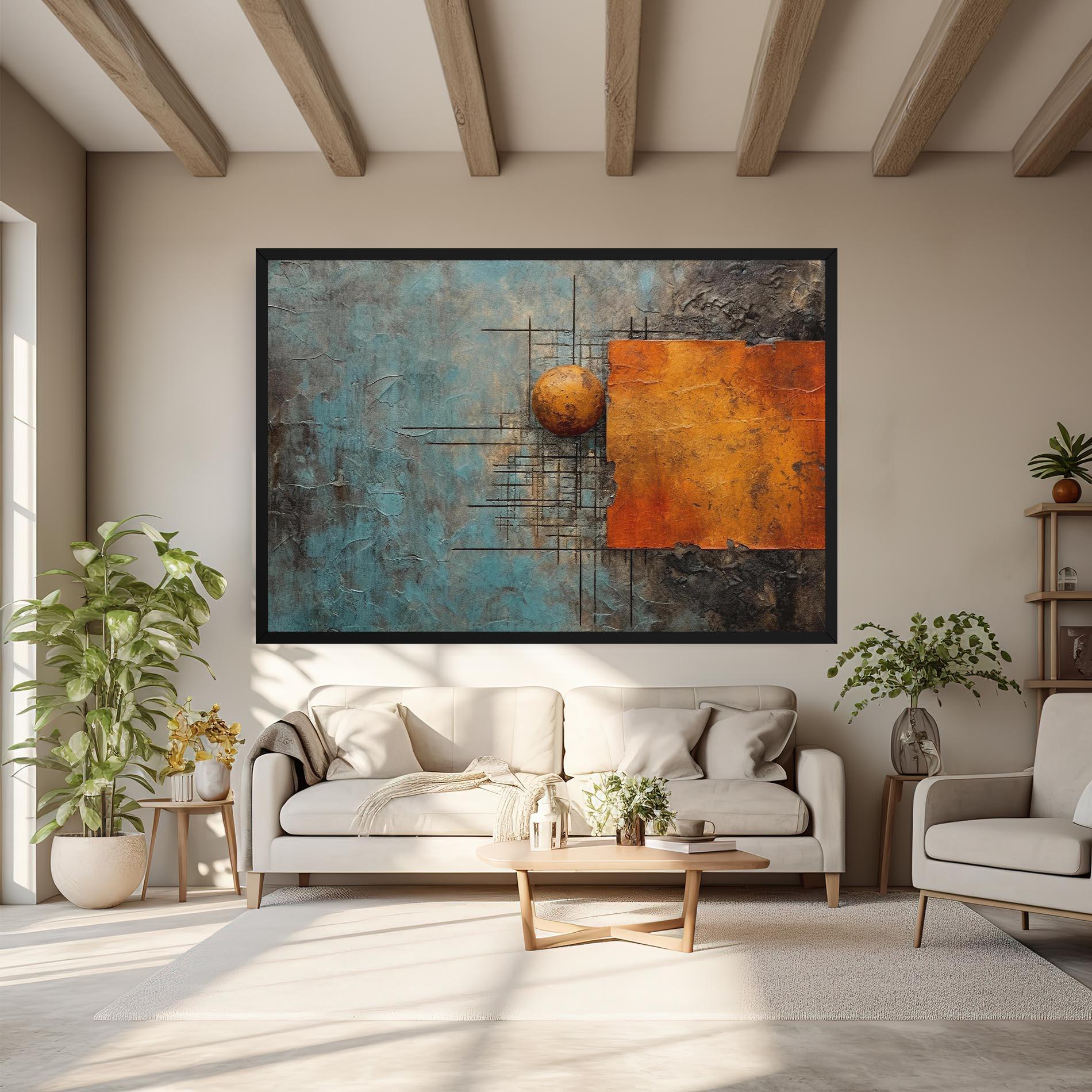 Leinwandbild Orange Square Painting mockup 6