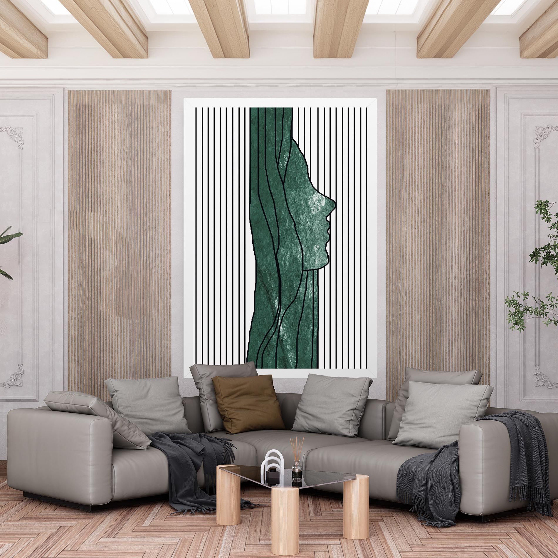 Abstract Green Face mockup 6