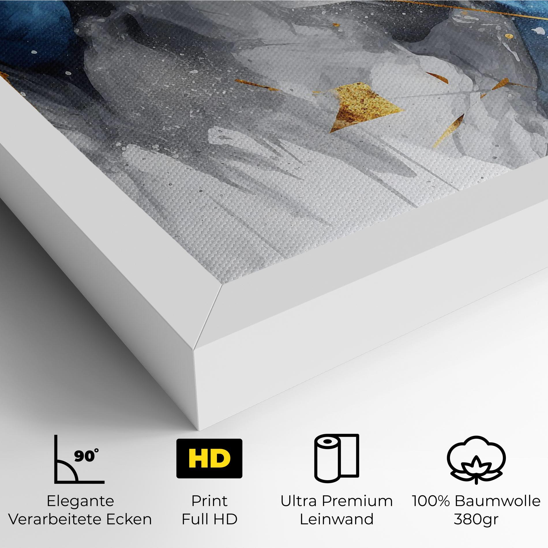 Leinwandbild Abstract Gold Blue Pattern mockup 4