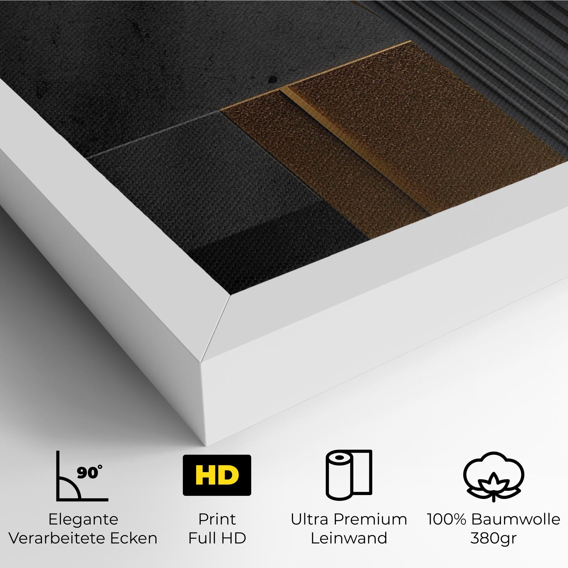 Leinwandbild Gold With Grey Circle mockup 4