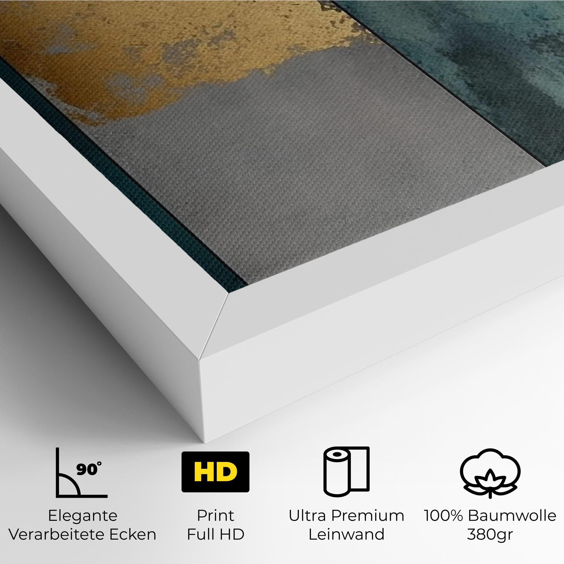 Leinwandbild Green Colors With Gold mockup 4