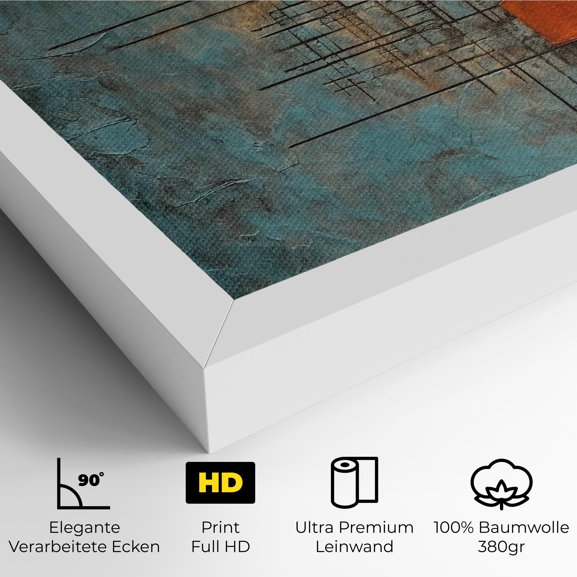 Orange Square Painting mockup 4