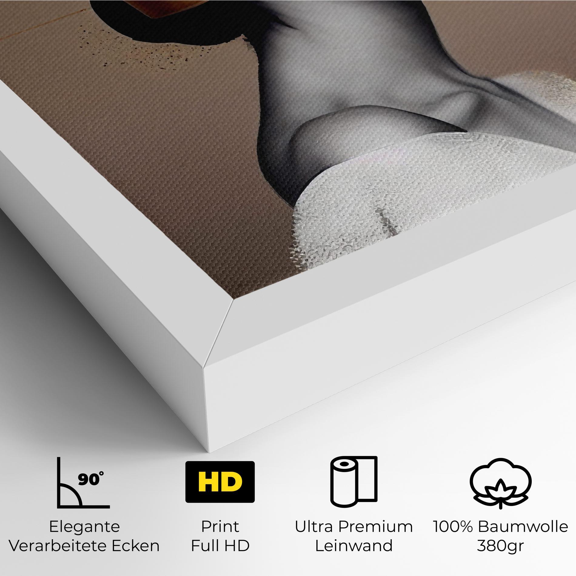 Leinwandbild Woman With Gold Lines mockup 4