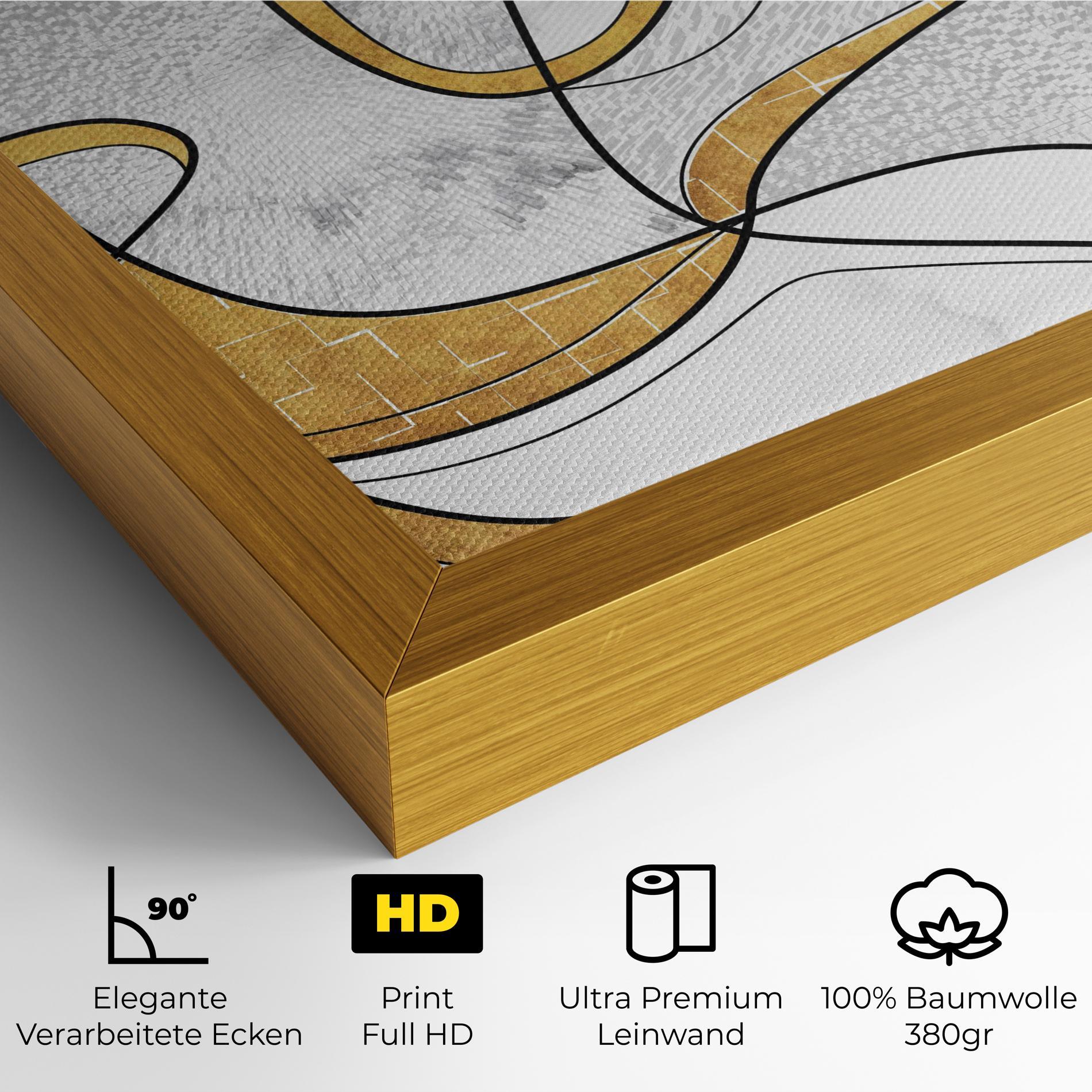 Leinwandbild Abstract Gold Lines mockup 4