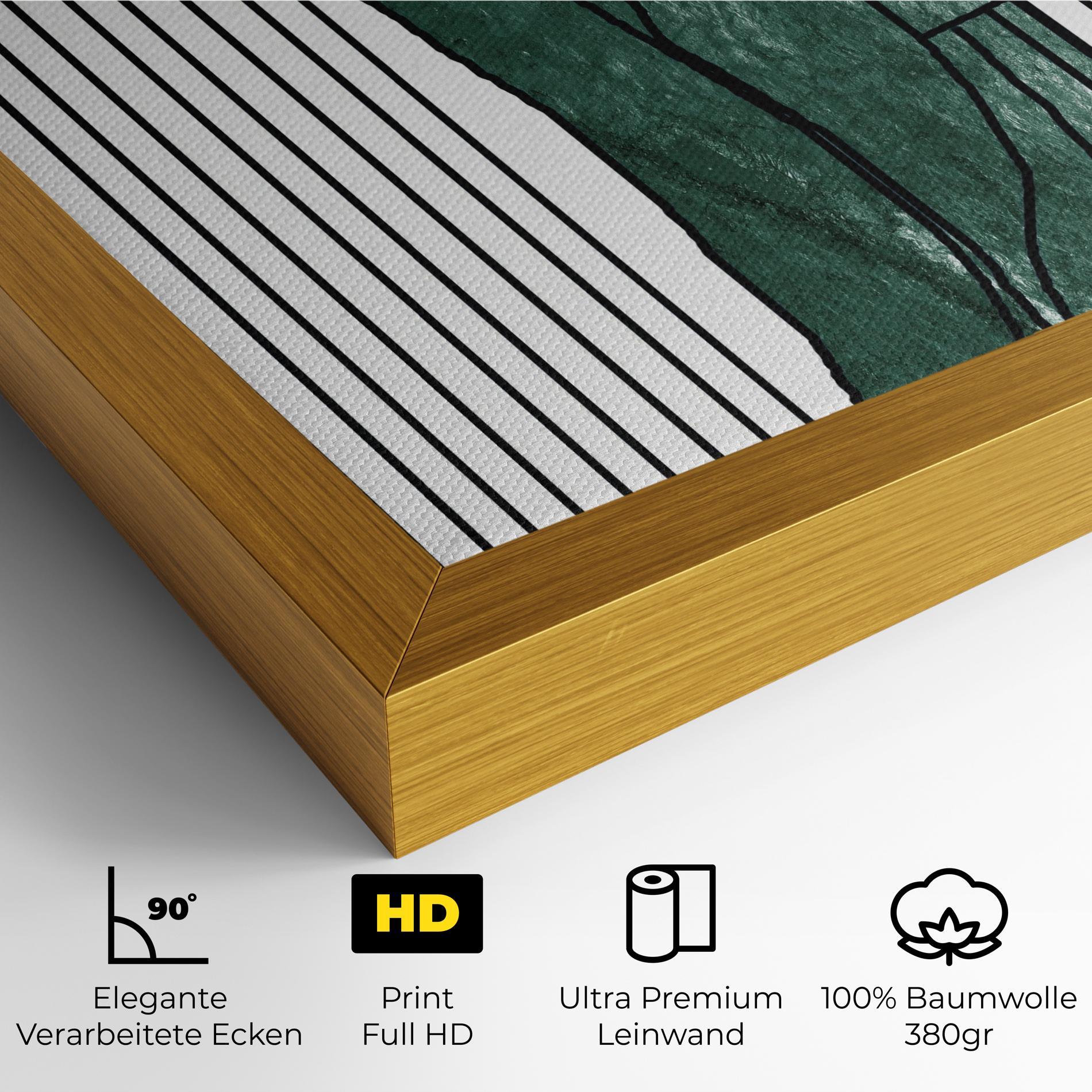 Leinwandbild Abstract Green Face mockup 4