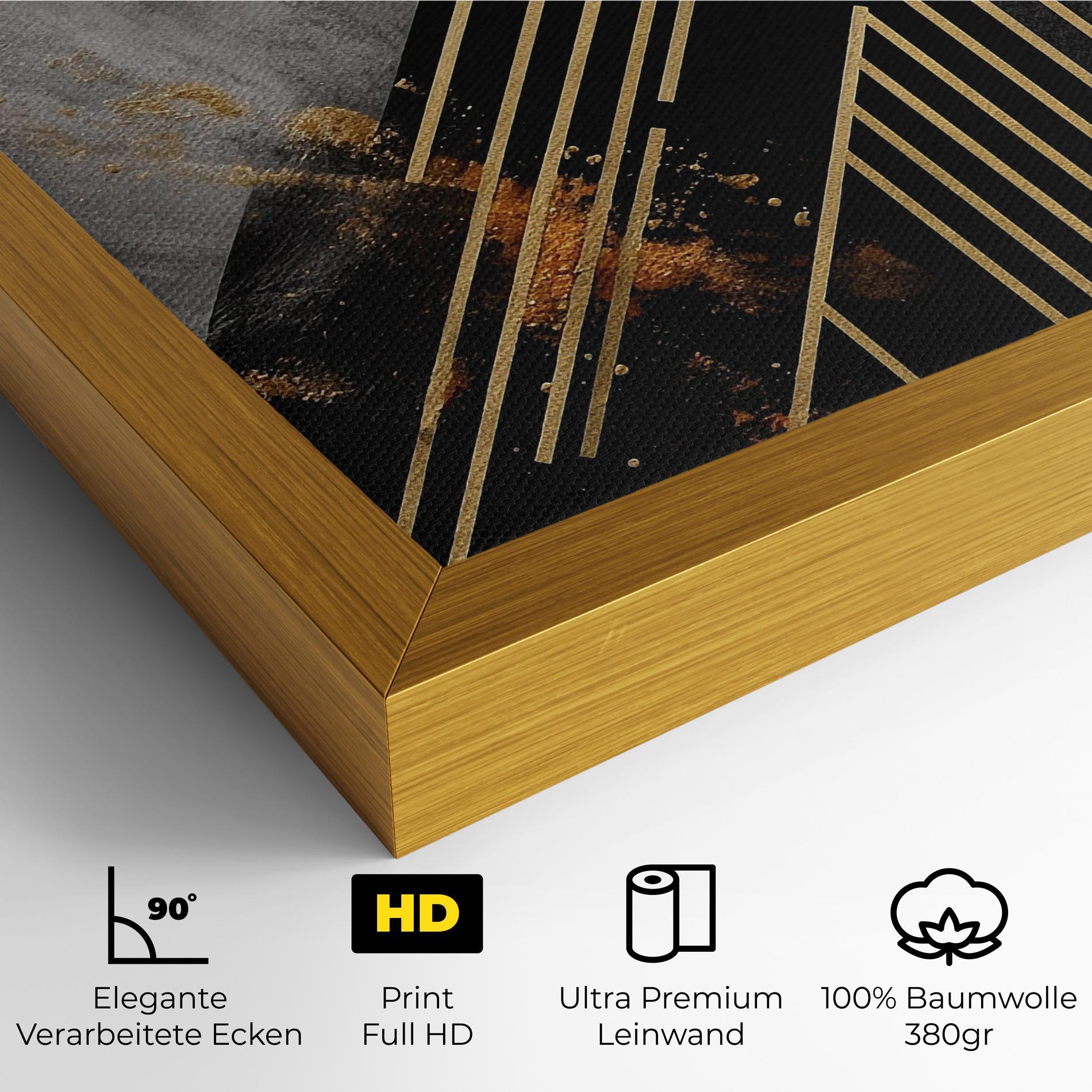 Leinwandbild Gold Circle With Lines mockup 4