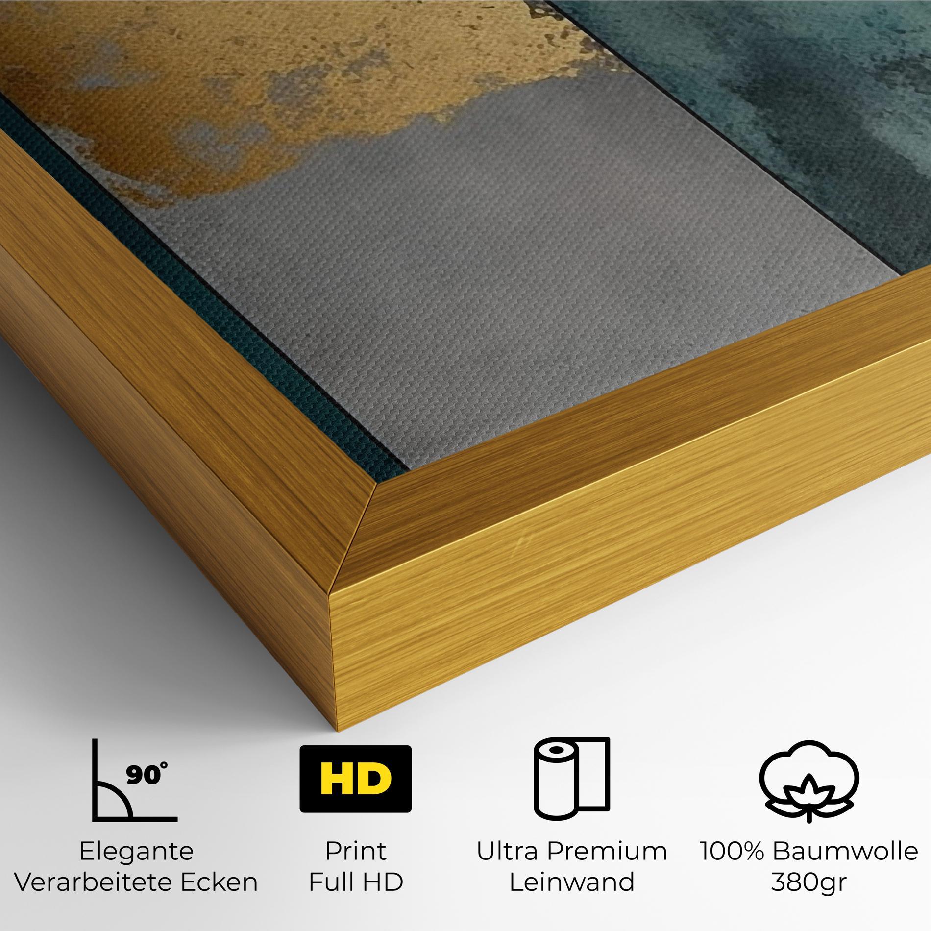 Leinwandbild Green Colors With Gold mockup 4