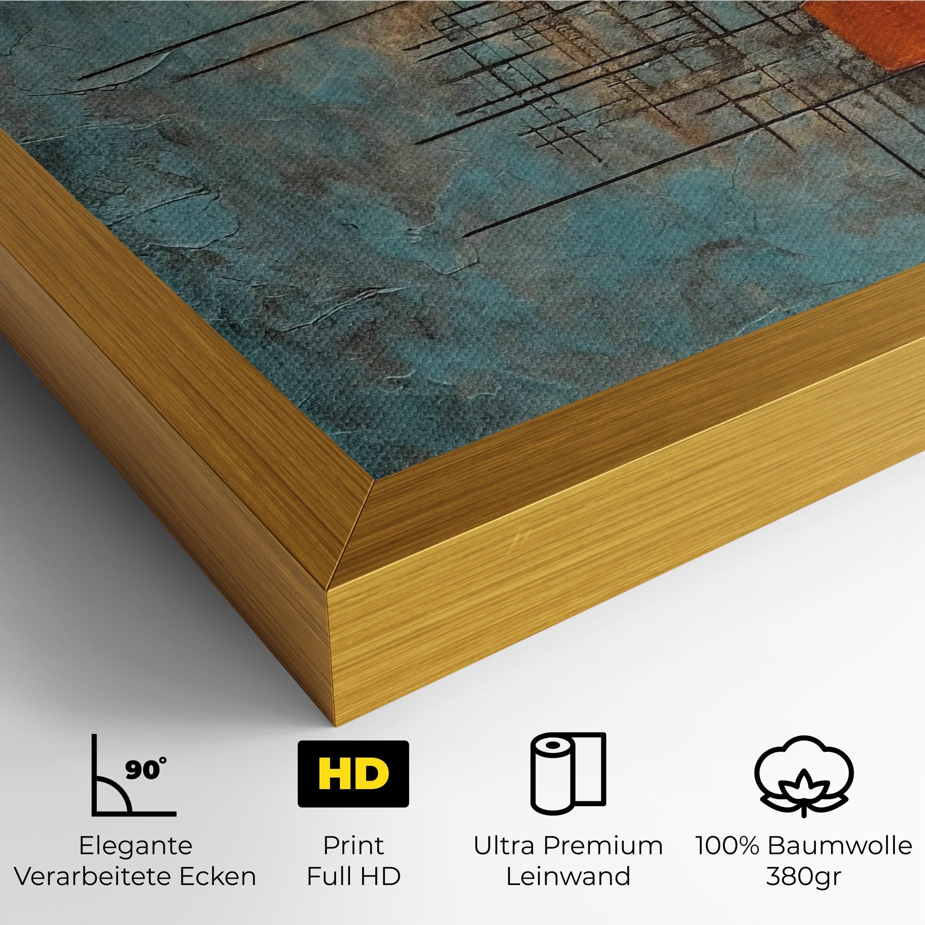 Orange Square Painting mockup 4