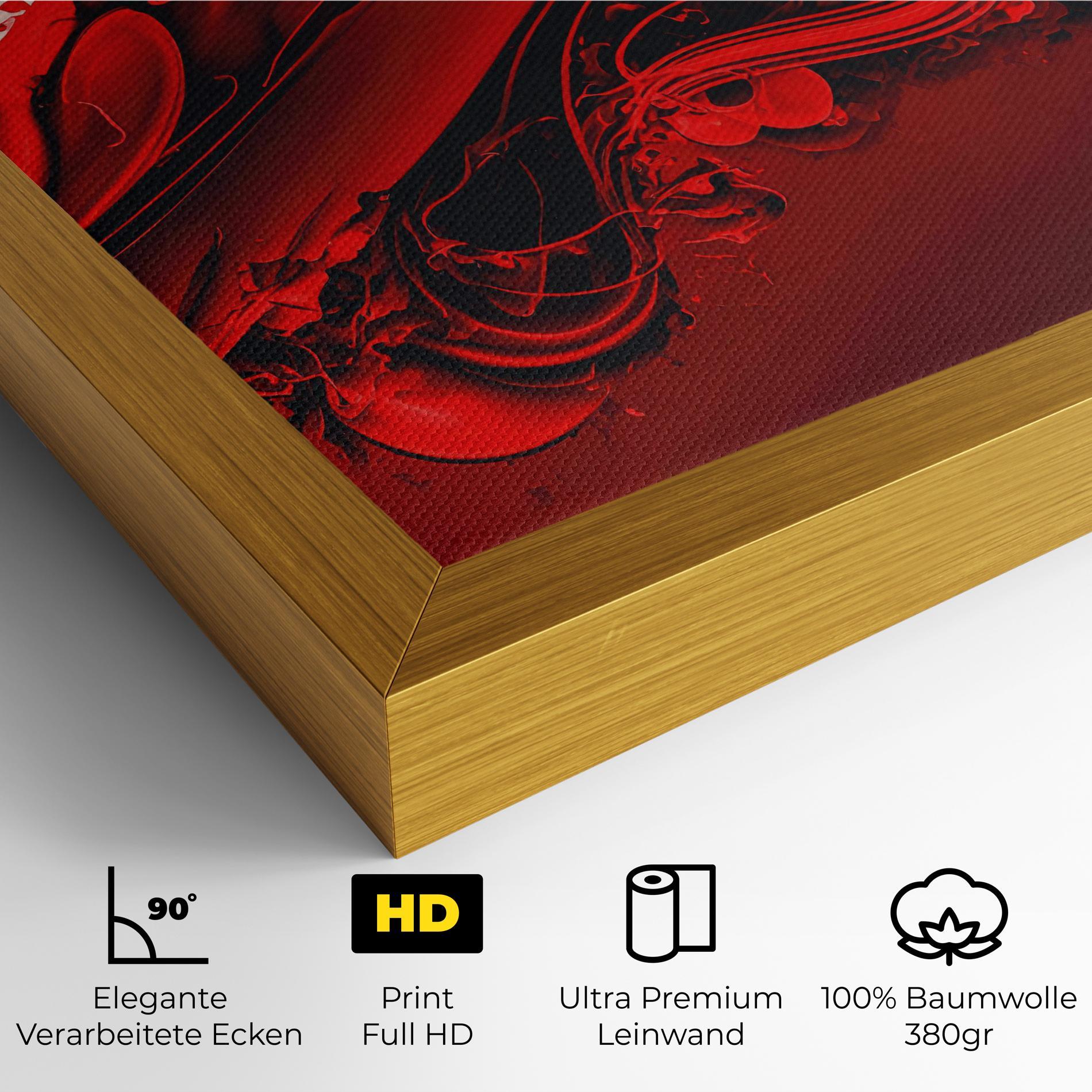 Leinwandbild Smooth Red Color mockup 4