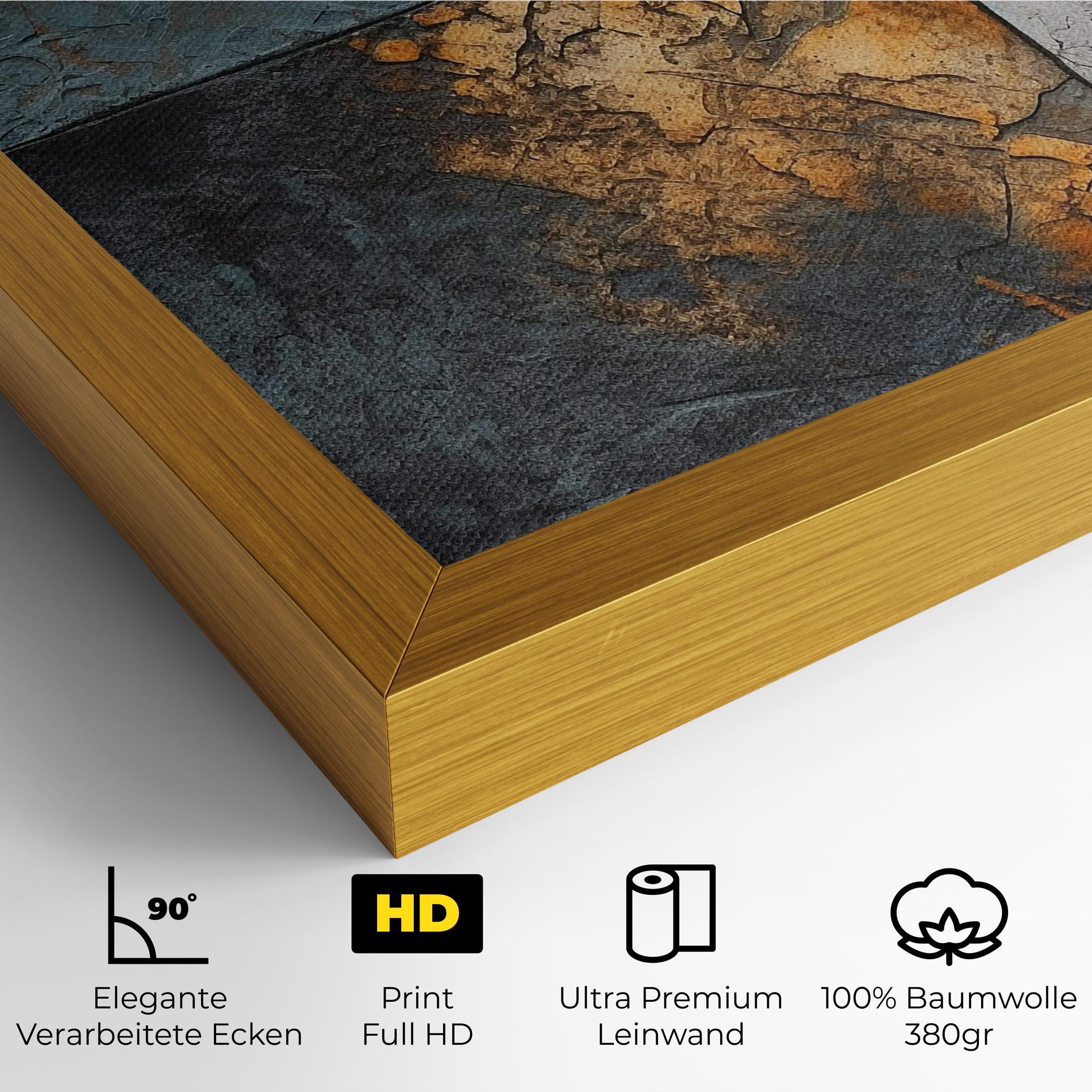 Leinwandbild White Square With Gold mockup 4