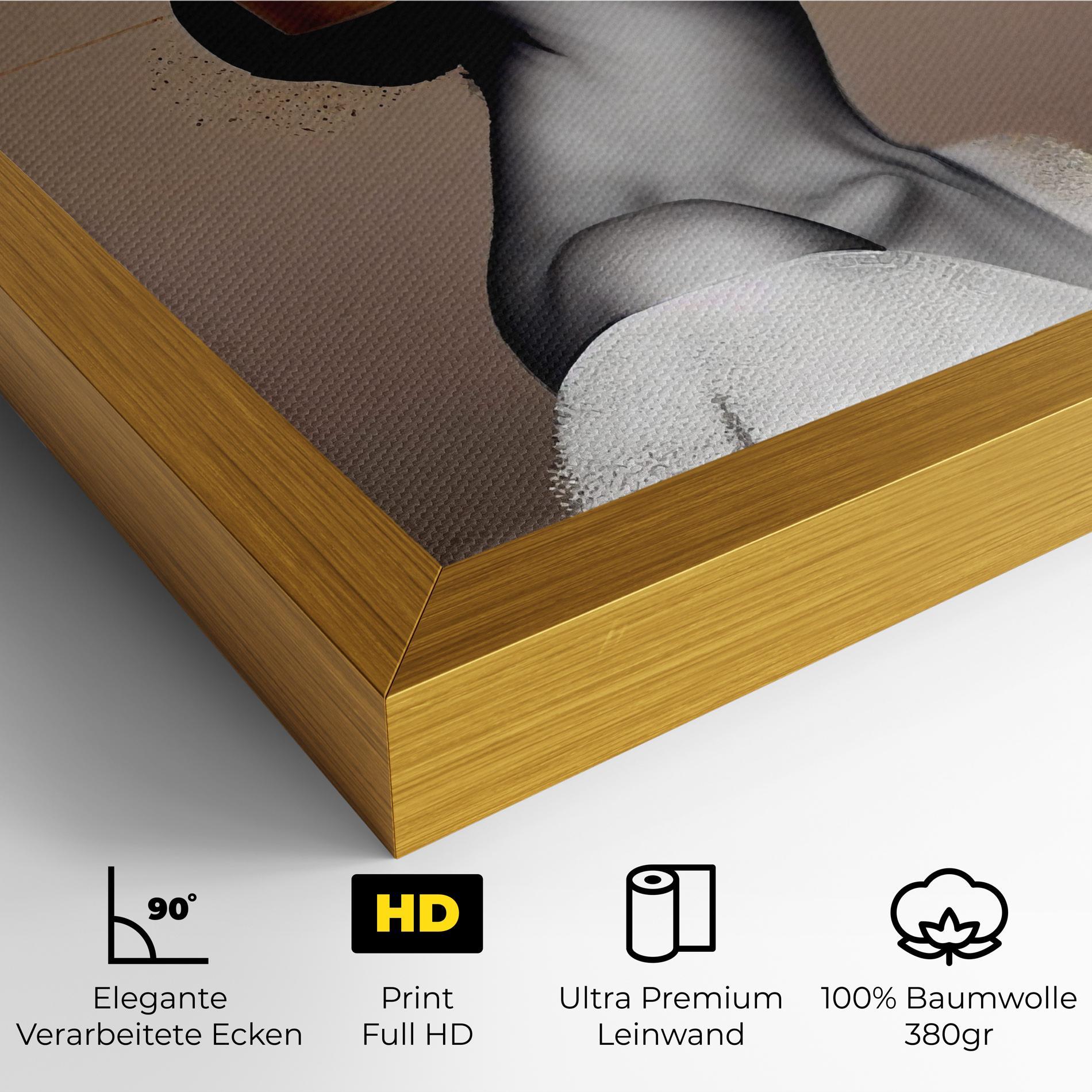 Leinwandbild Woman With Gold Lines mockup 4