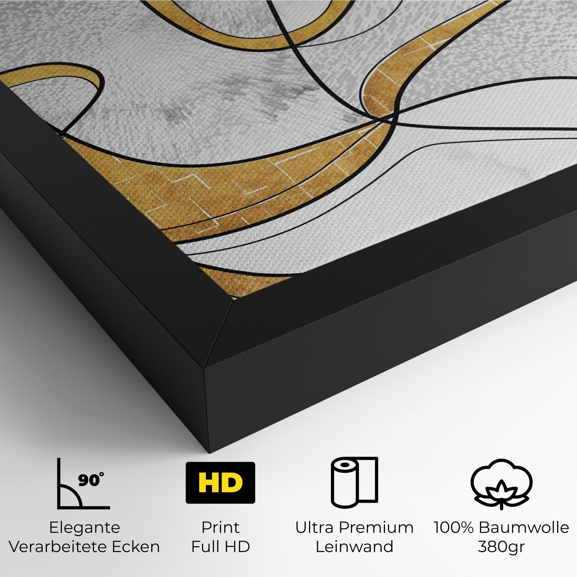 Leinwandbild Abstract Gold Lines mockup 4