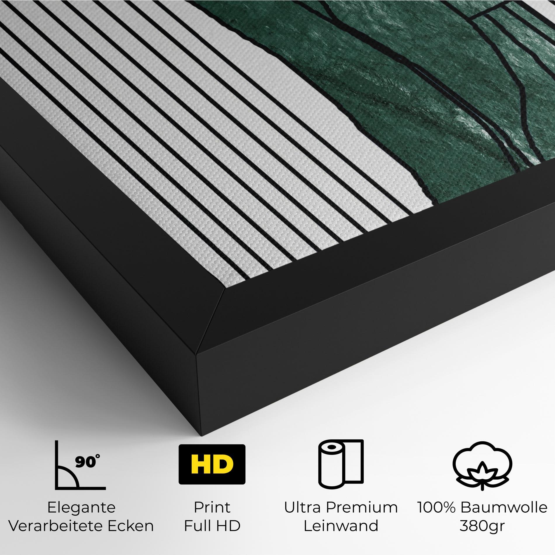 Leinwandbild Abstract Green Face mockup 4