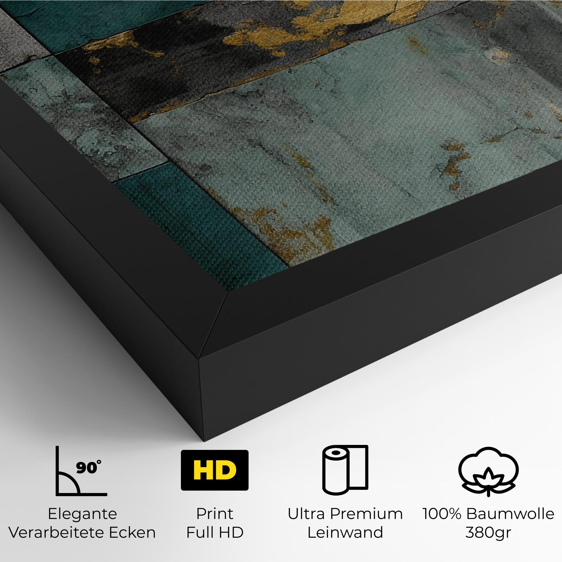 Leinwandbild Golden Green Painting mockup 4