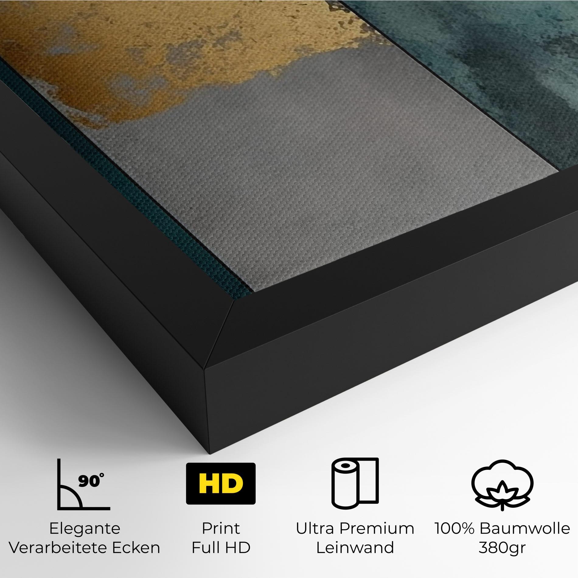 Leinwandbild Green Colors With Gold mockup 4