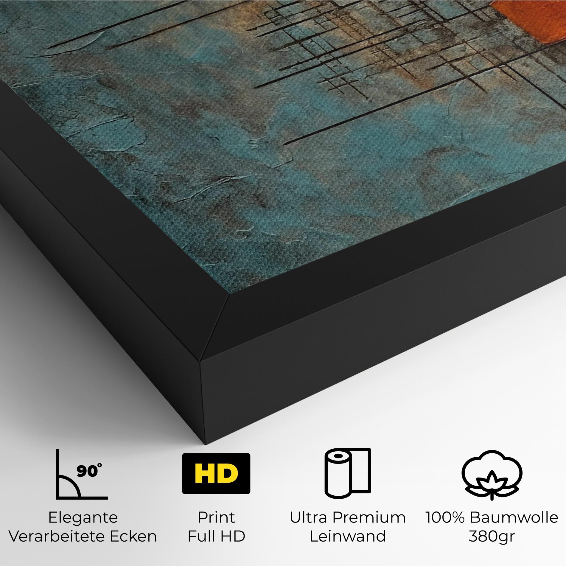Leinwandbild Orange Square Painting mockup 4
