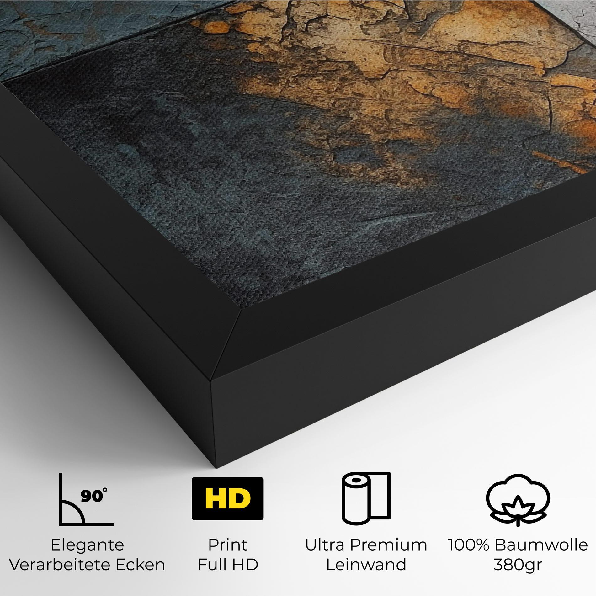 Leinwandbild White Square With Gold mockup 4