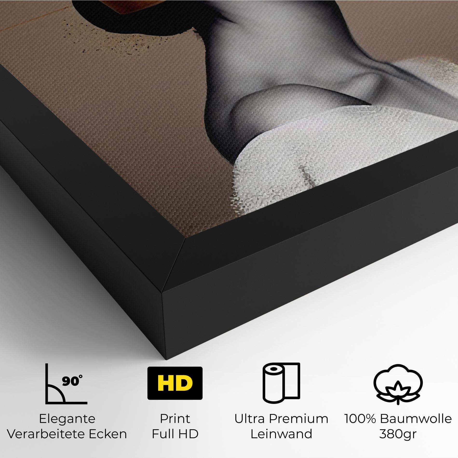 Leinwandbild Woman With Gold Lines mockup 4