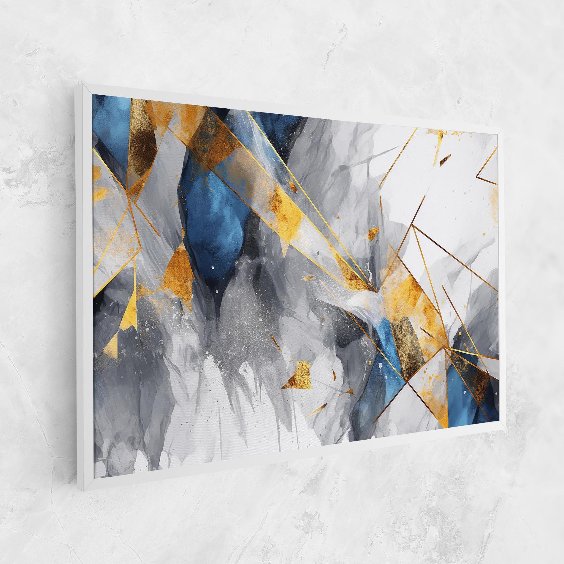 Leinwandbild Abstract Gold Blue Pattern mockup 1