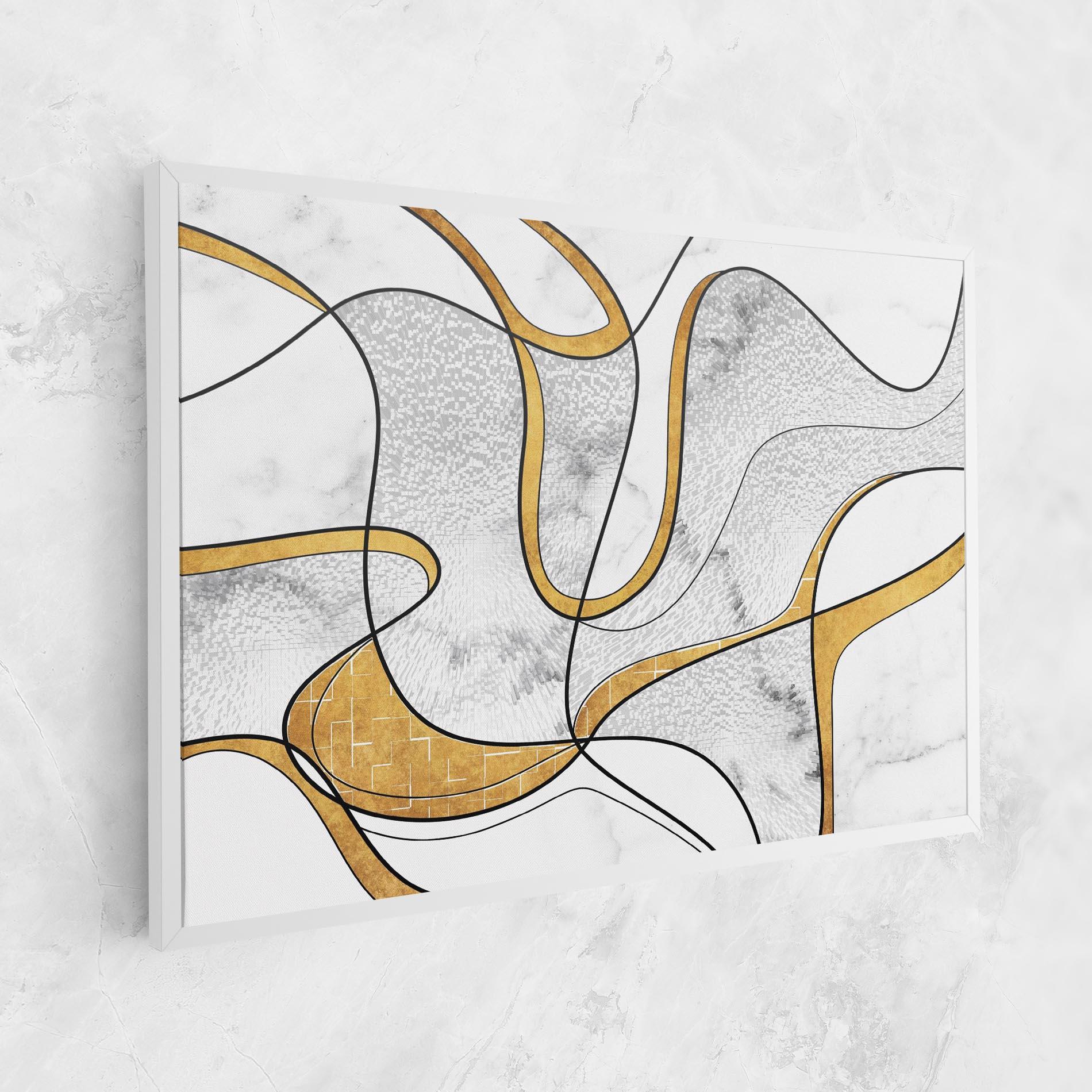 Leinwandbild Abstract Gold Lines mockup 1