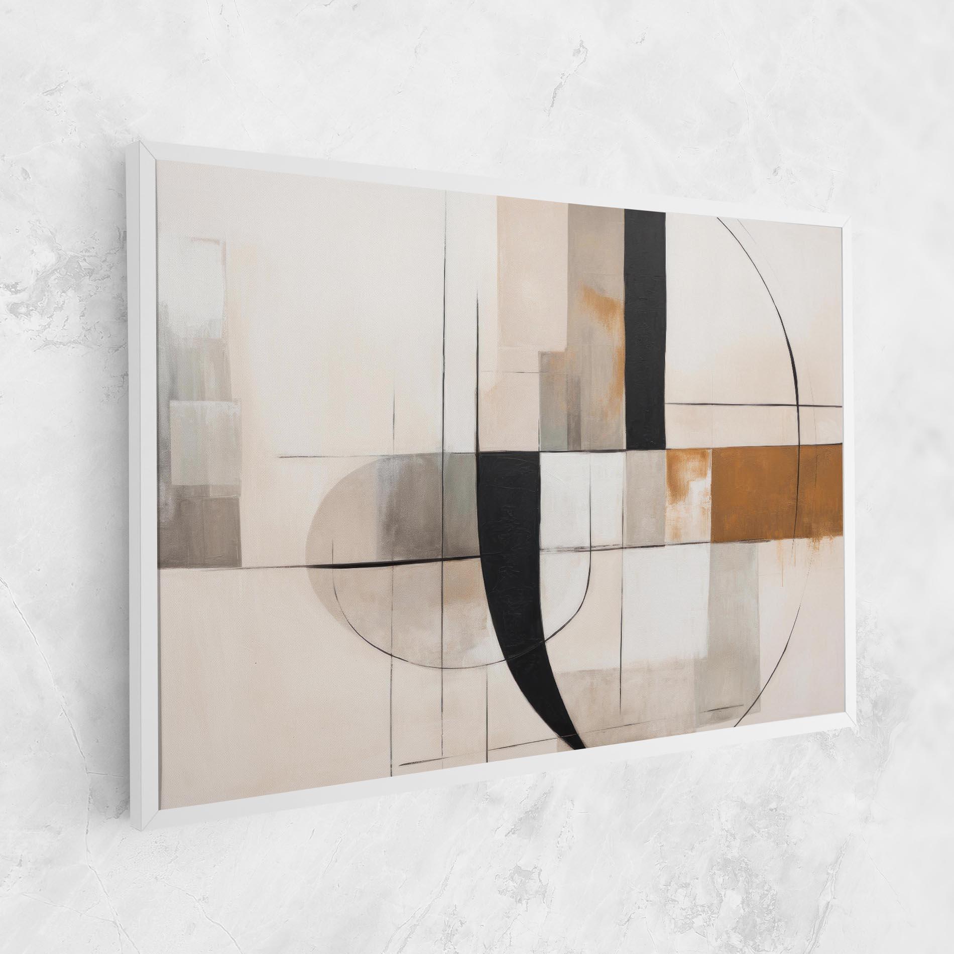 Leinwandbild Black Abstract Lines mockup 1