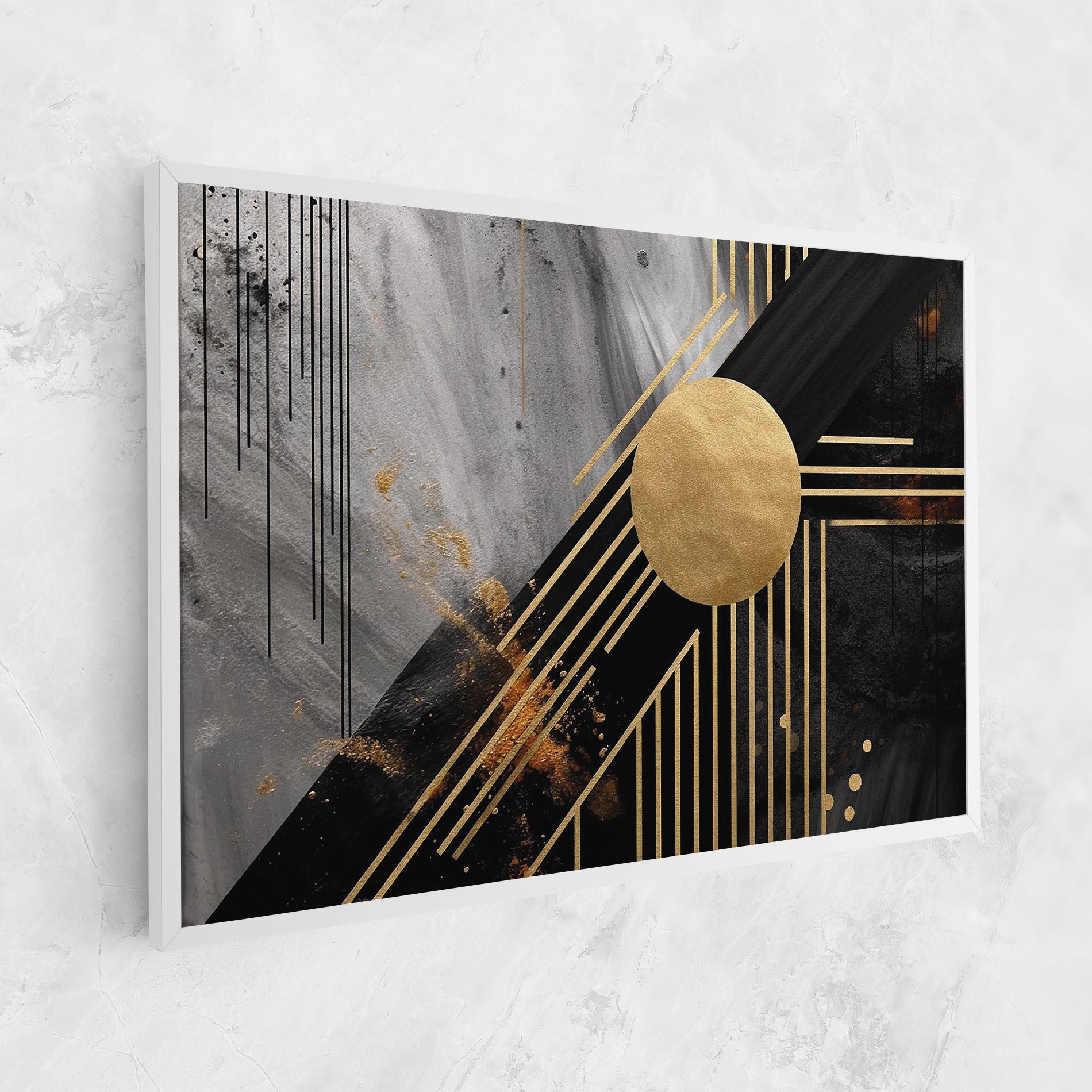 Leinwandbild Gold Circle With Lines mockup 1
