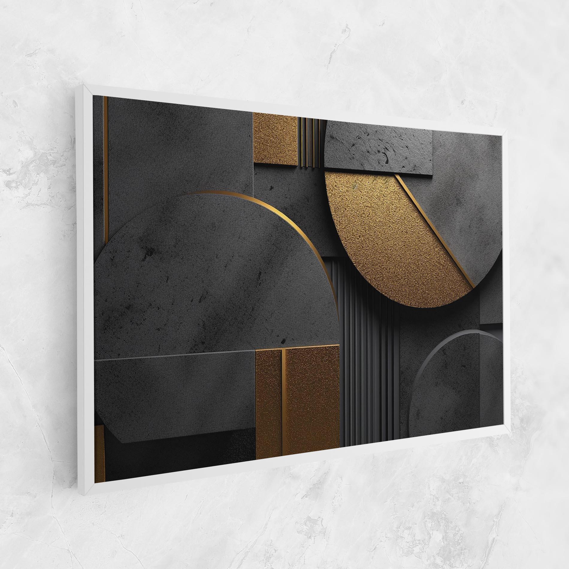 Leinwandbild Gold With Grey Circle mockup 1