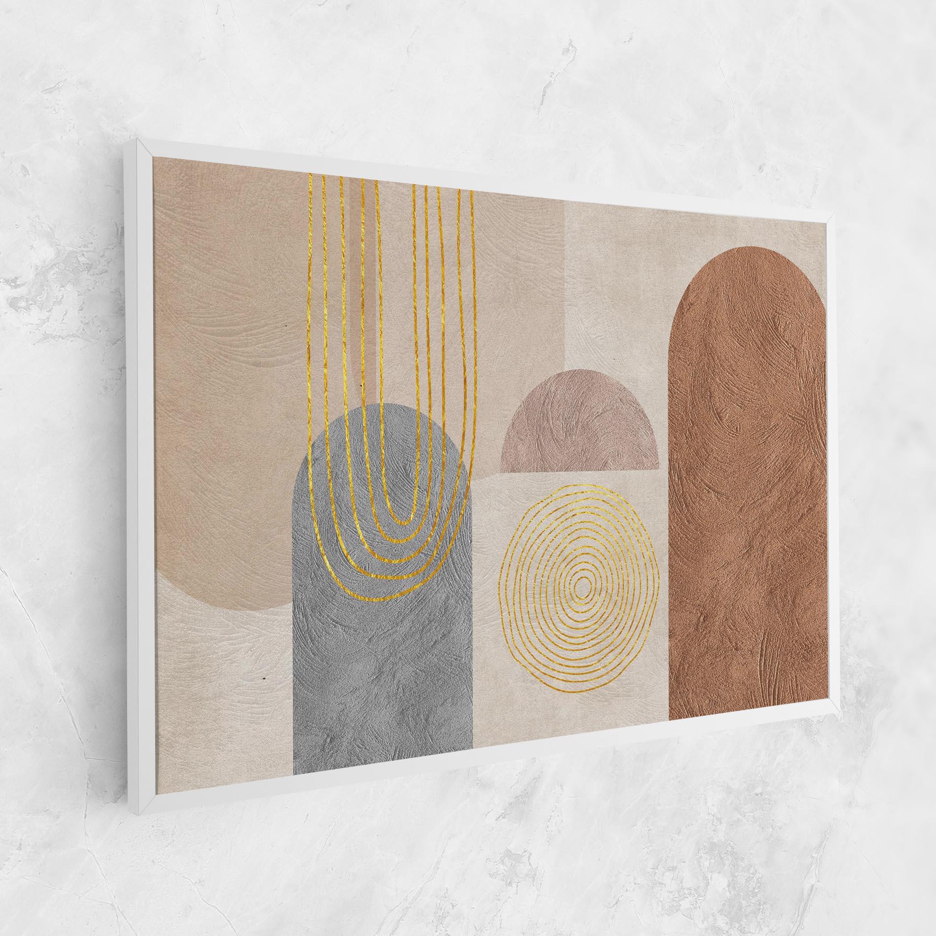 Leinwandbild Gray Orange Painting mockup 1