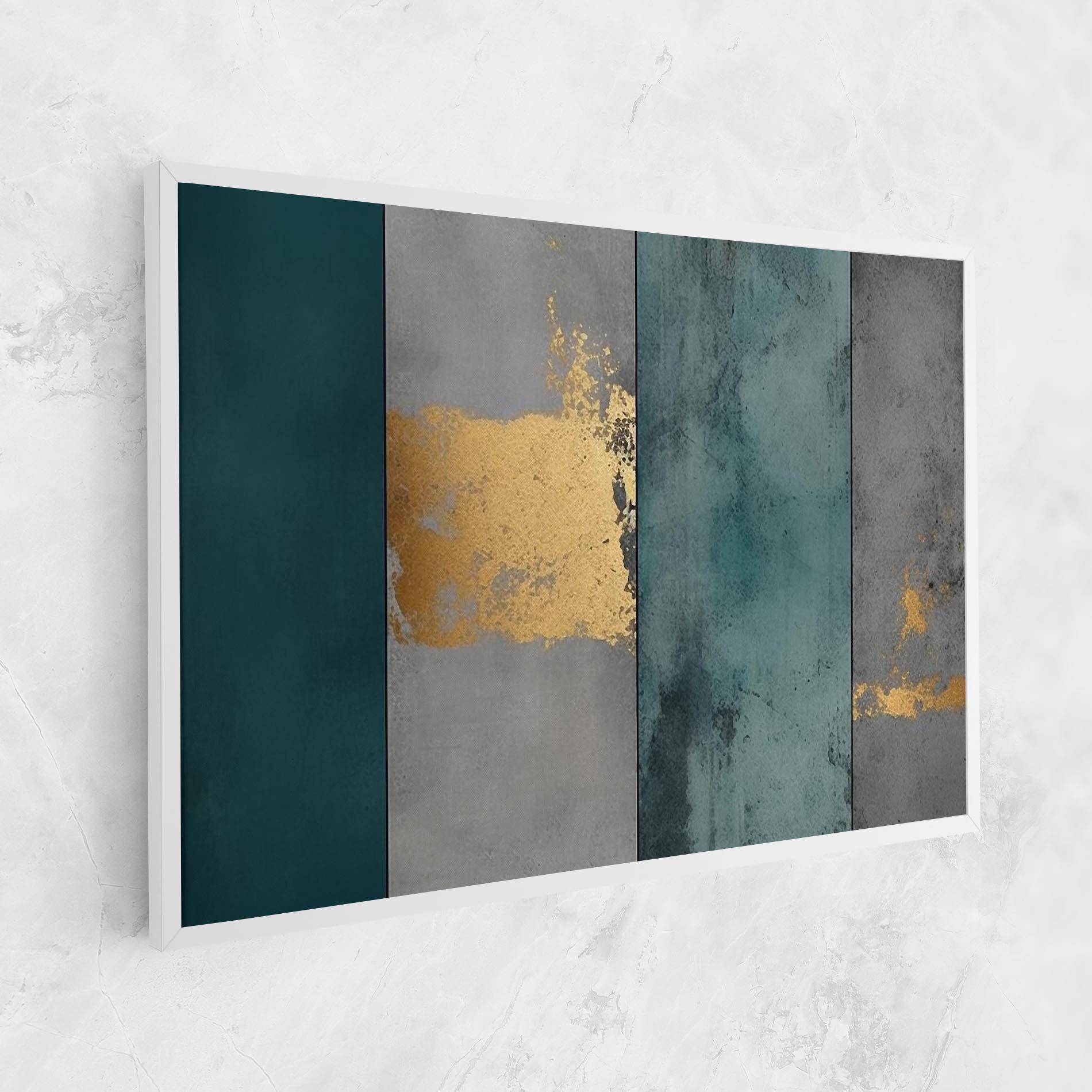 Leinwandbild Green Colors With Gold mockup 1