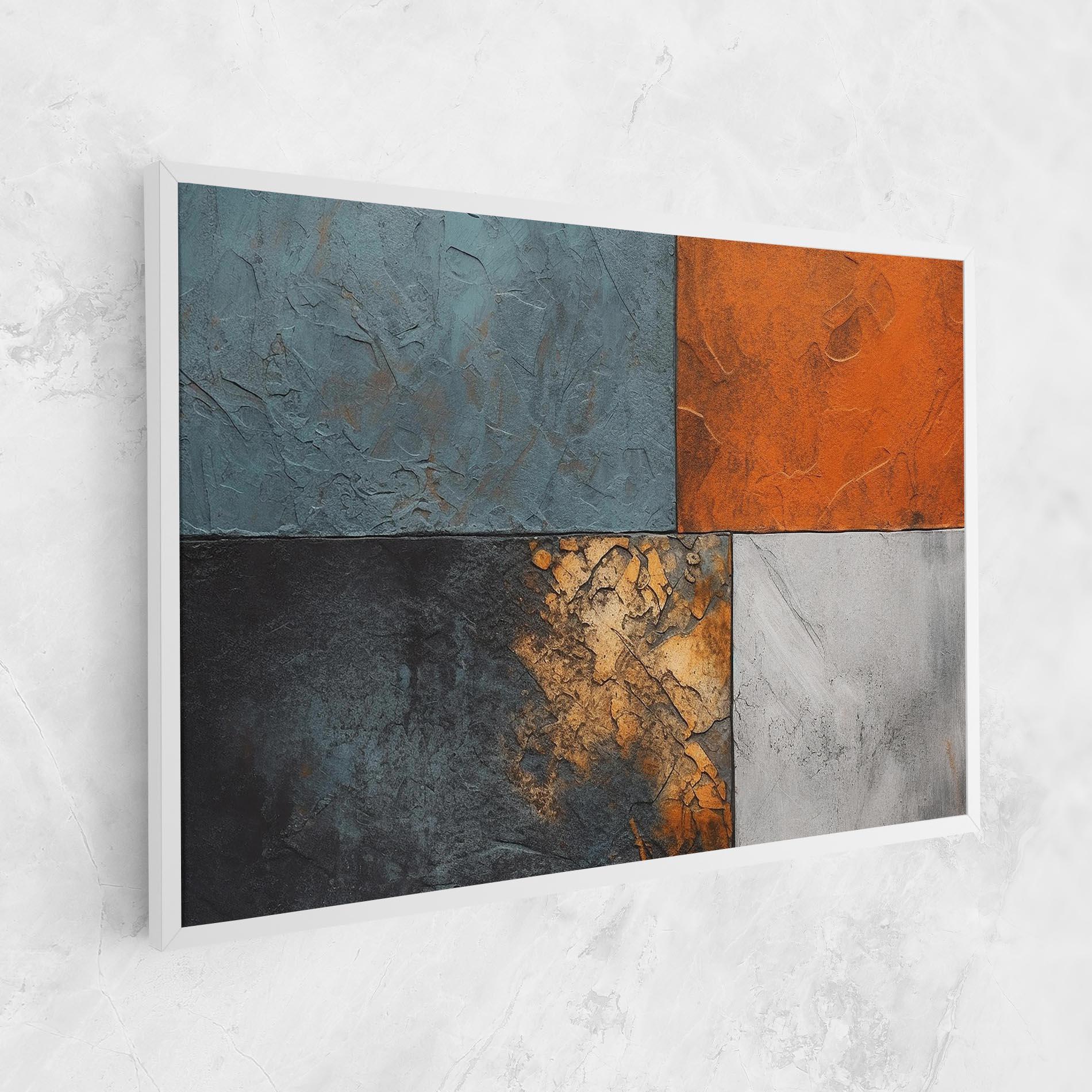 Leinwandbild White Square With Gold mockup 1