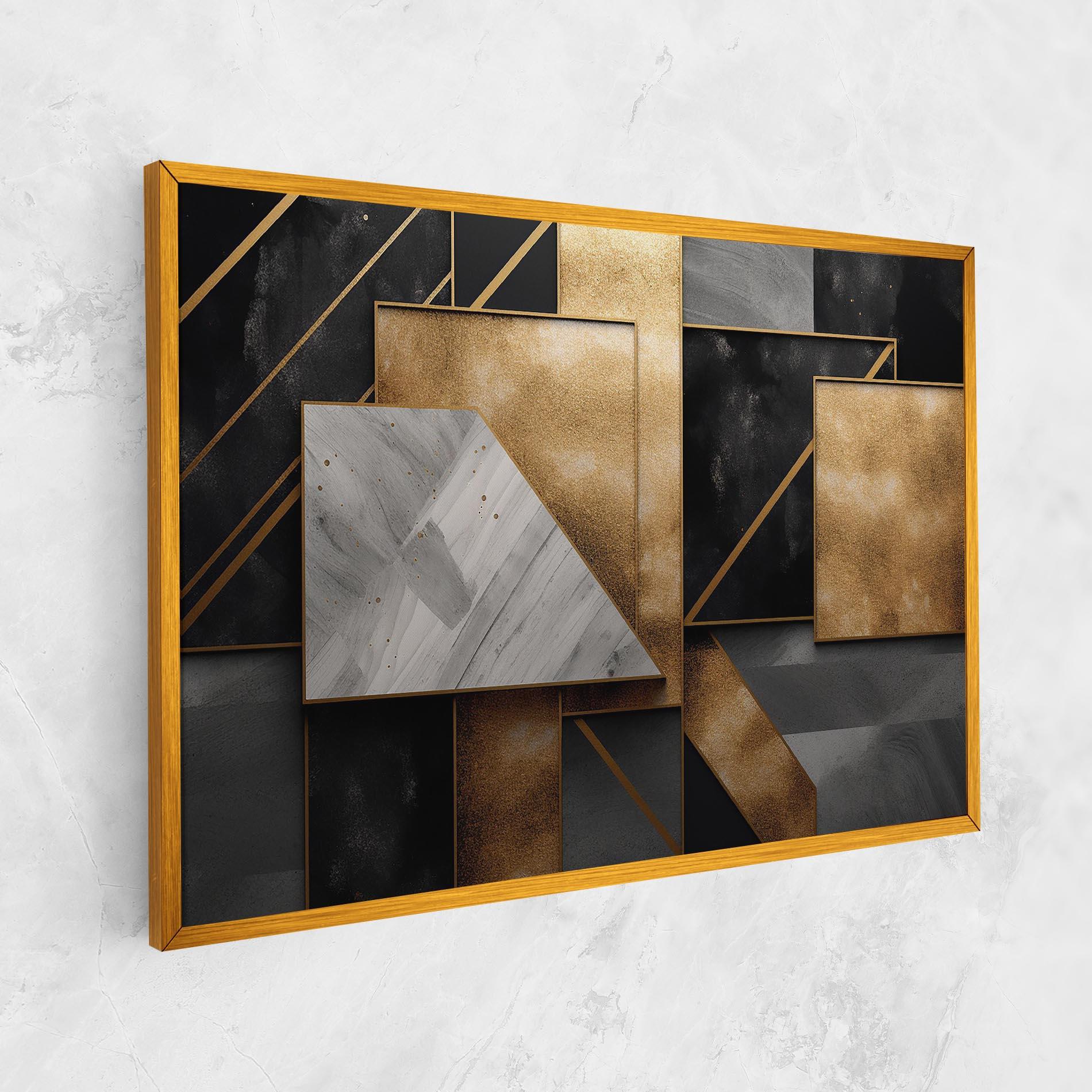 Leinwandbild Abstract Gold Square mockup 1