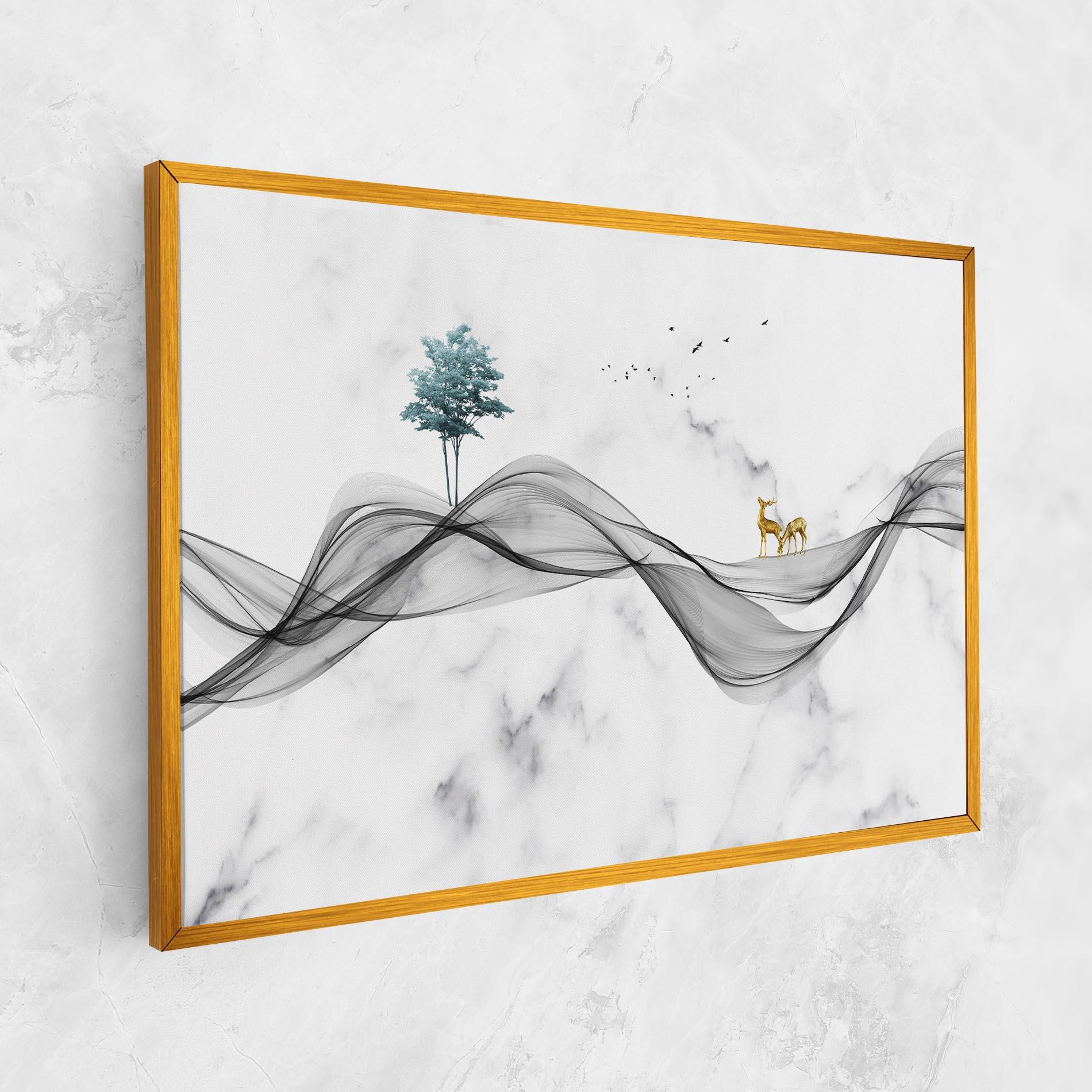 Leinwandbild Abstract Golden Landscape 1 mockup 1